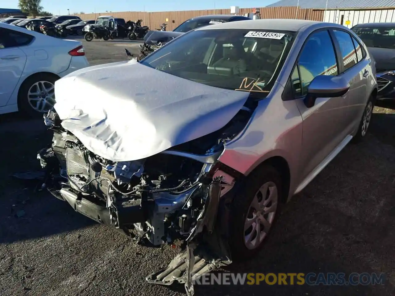 2 Photograph of a damaged car 5YFEPMAE4MP191680 TOYOTA COROLLA 2021