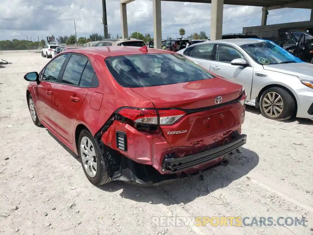 3 Photograph of a damaged car 5YFEPMAE4MP191825 TOYOTA COROLLA 2021