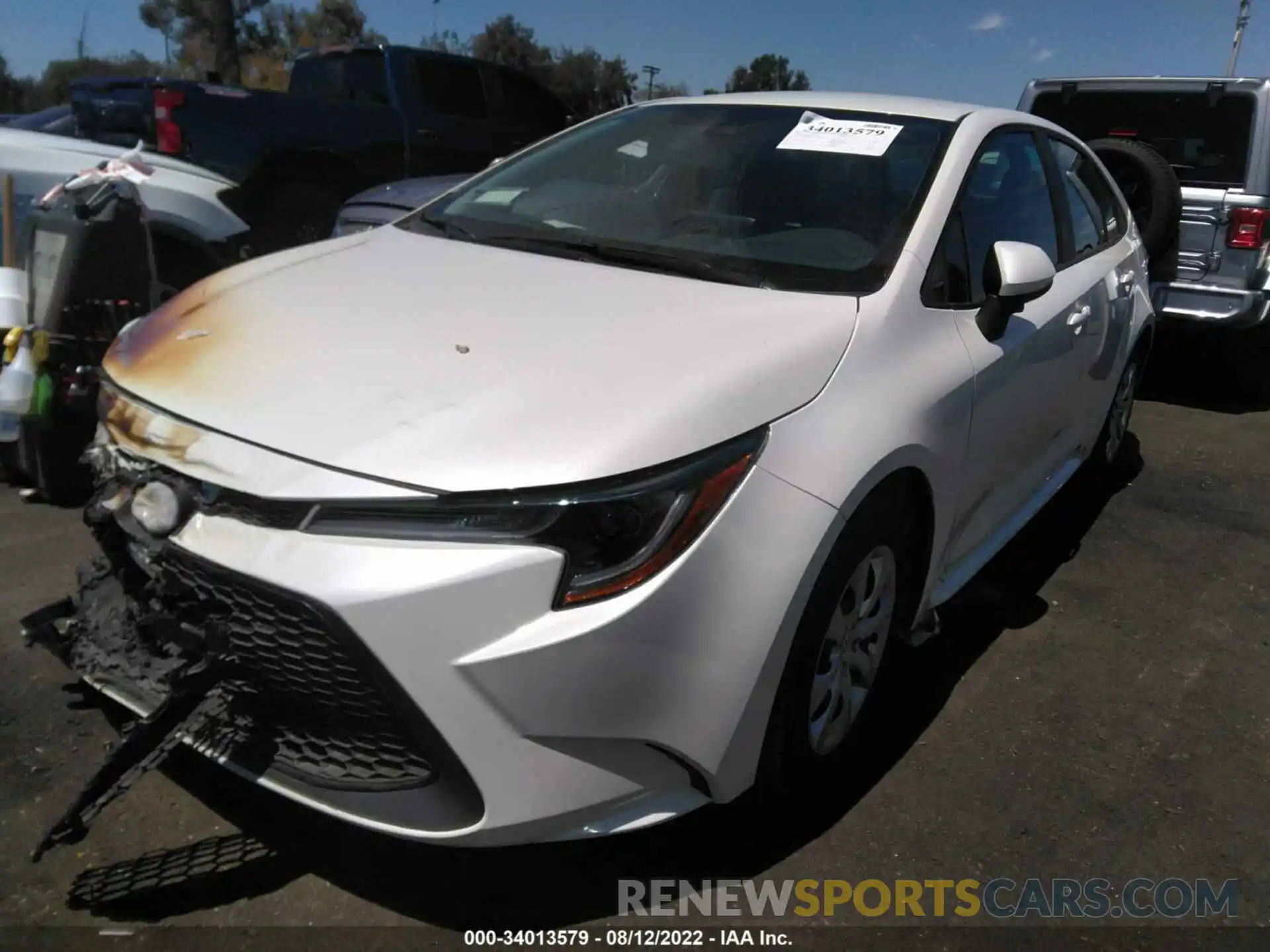 2 Photograph of a damaged car 5YFEPMAE4MP193705 TOYOTA COROLLA 2021