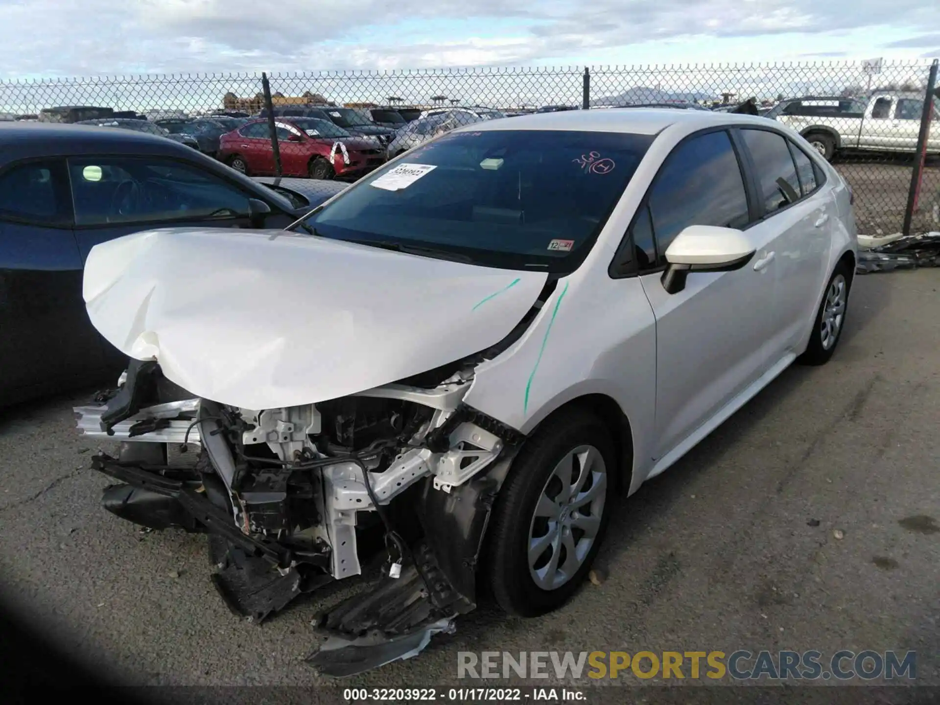 2 Photograph of a damaged car 5YFEPMAE4MP194398 TOYOTA COROLLA 2021