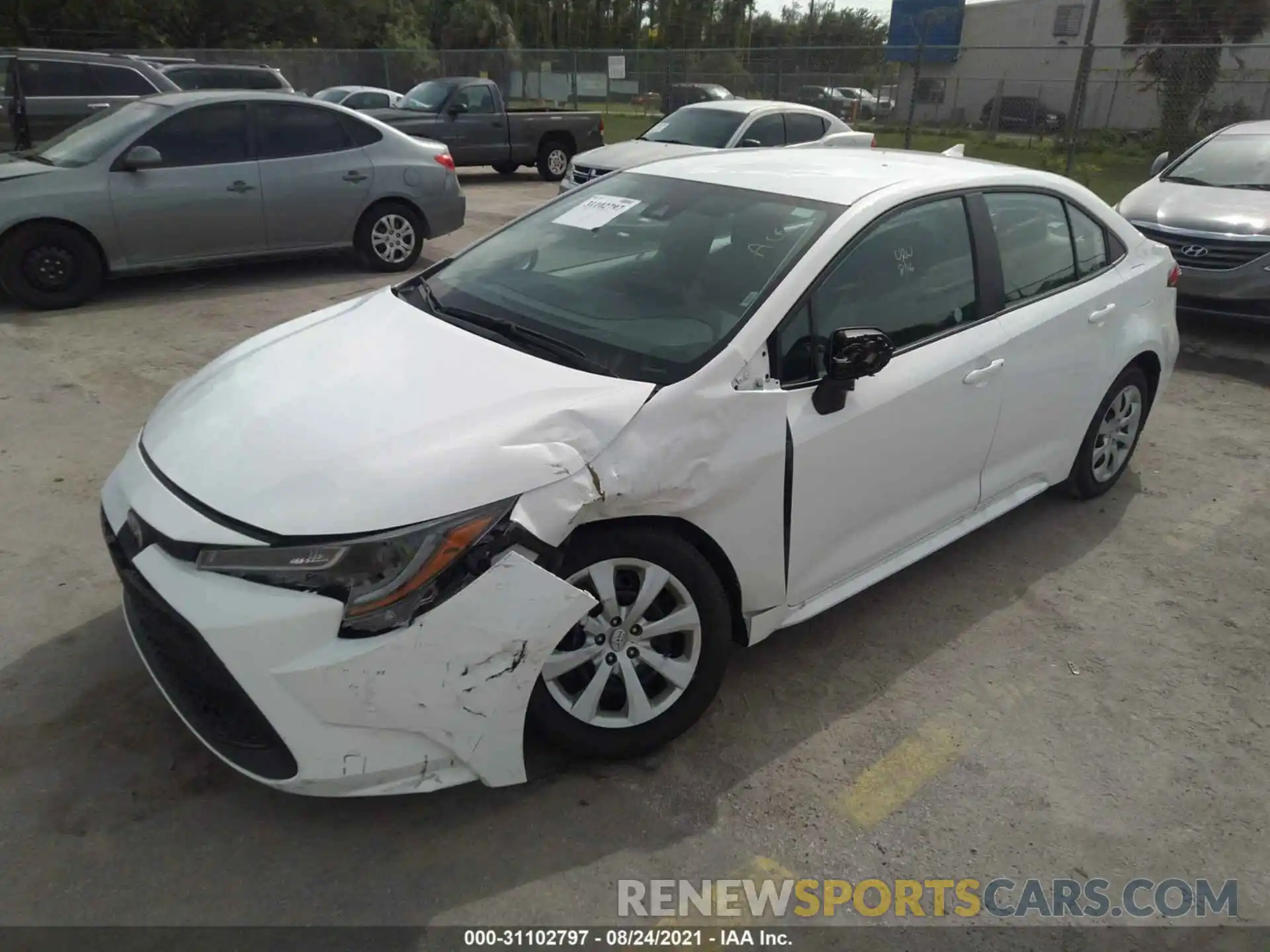 2 Photograph of a damaged car 5YFEPMAE4MP199813 TOYOTA COROLLA 2021