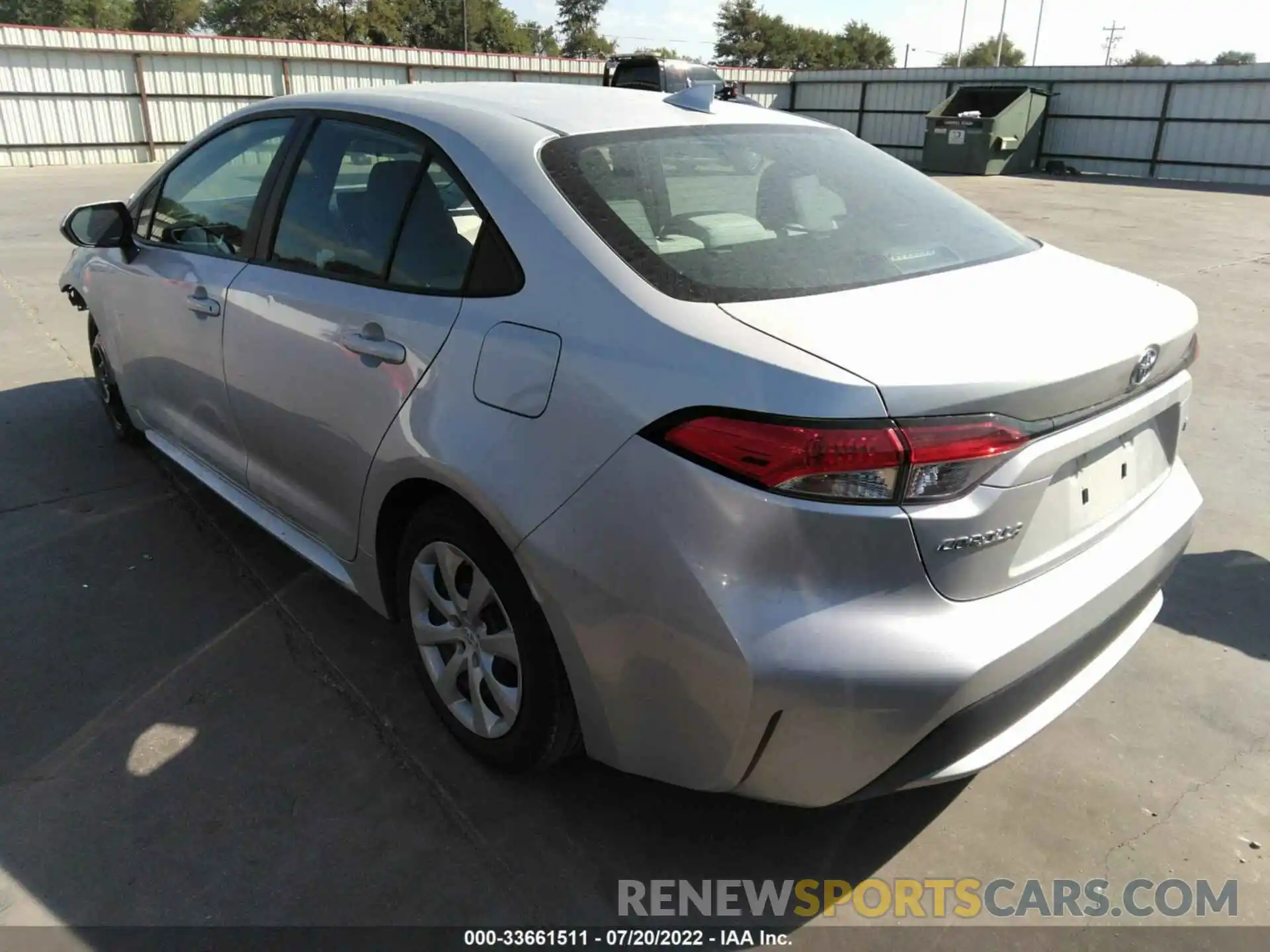 3 Photograph of a damaged car 5YFEPMAE4MP206873 TOYOTA COROLLA 2021