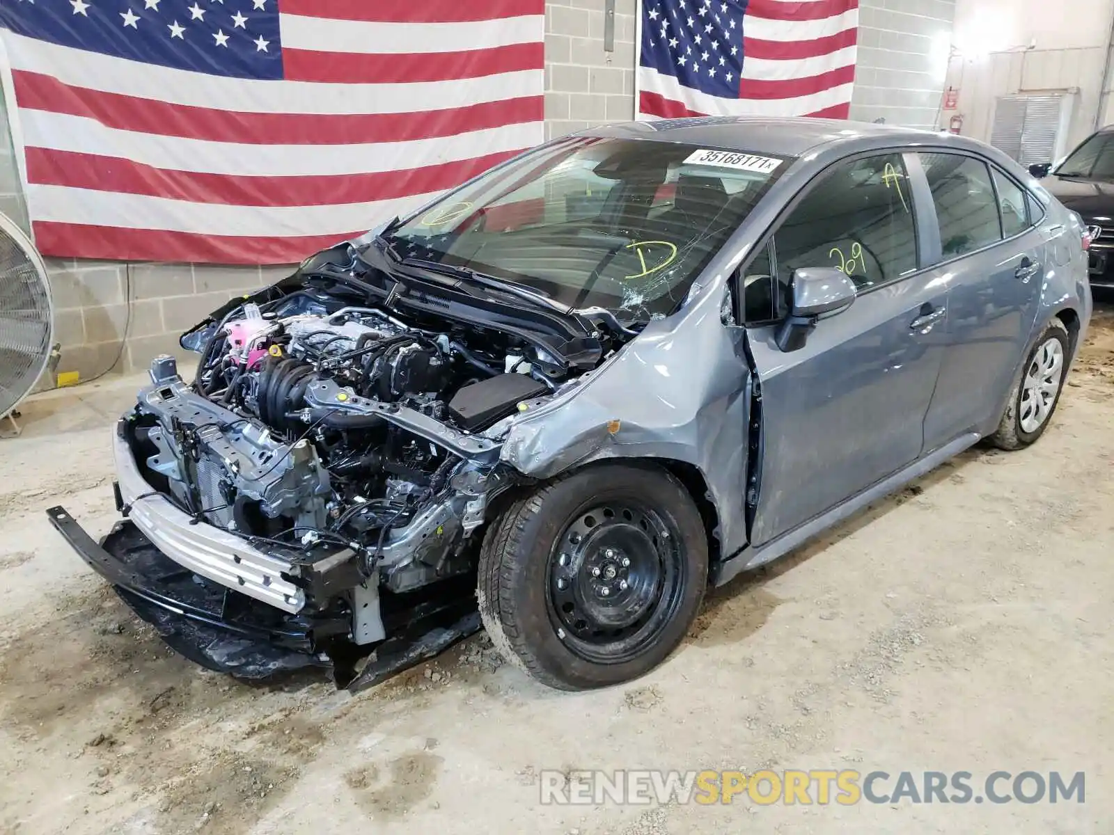 2 Photograph of a damaged car 5YFEPMAE4MP212401 TOYOTA COROLLA 2021