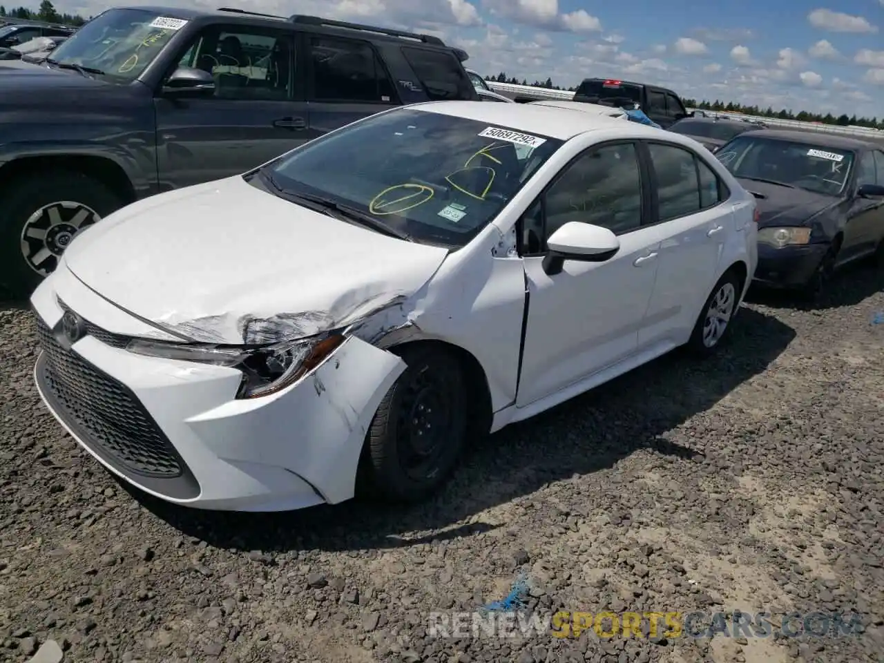 2 Photograph of a damaged car 5YFEPMAE4MP232955 TOYOTA COROLLA 2021