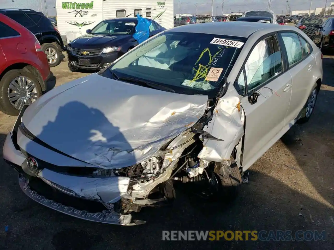 2 Photograph of a damaged car 5YFEPMAE4MP243048 TOYOTA COROLLA 2021