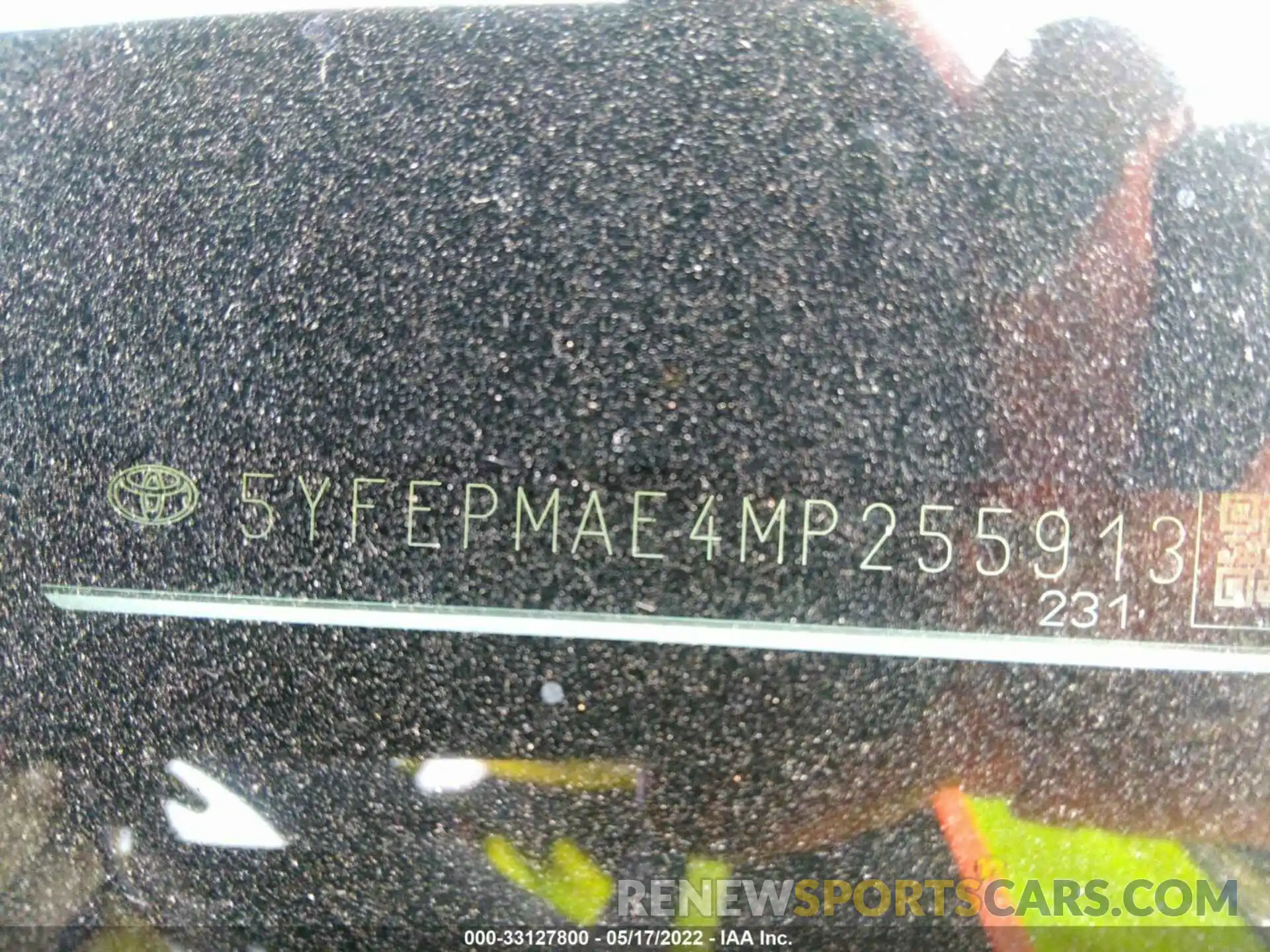 9 Фотография поврежденного автомобиля 5YFEPMAE4MP255913 TOYOTA COROLLA 2021