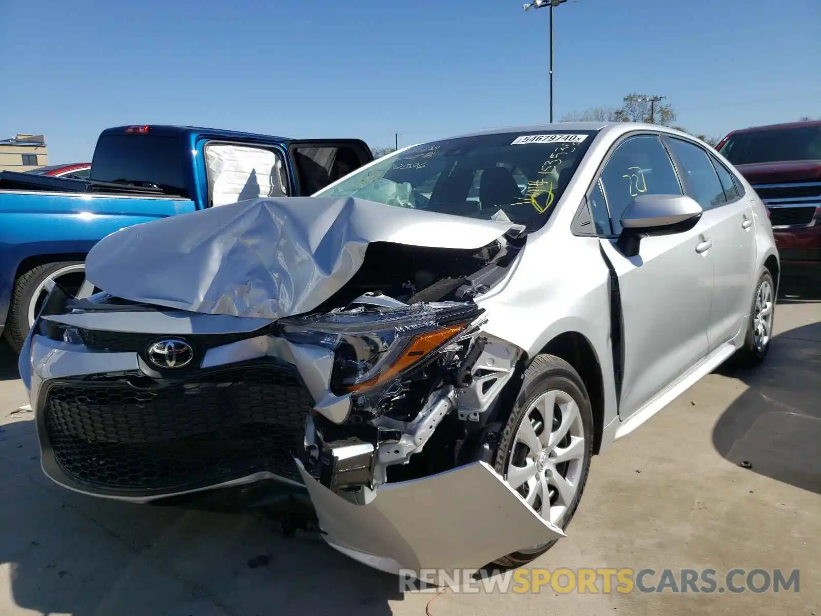 2 Photograph of a damaged car 5YFEPMAE5MP153536 TOYOTA COROLLA 2021