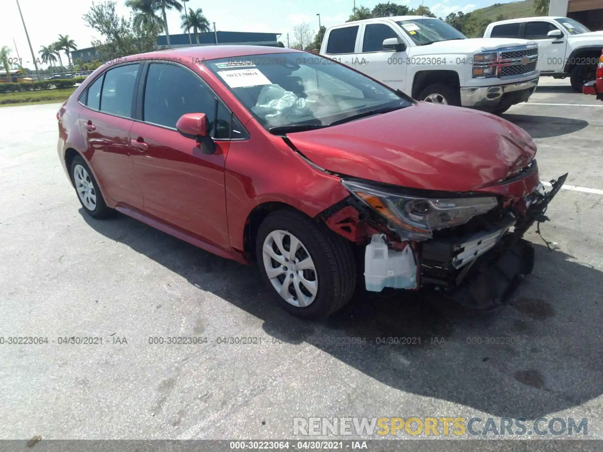 1 Photograph of a damaged car 5YFEPMAE5MP190344 TOYOTA COROLLA 2021