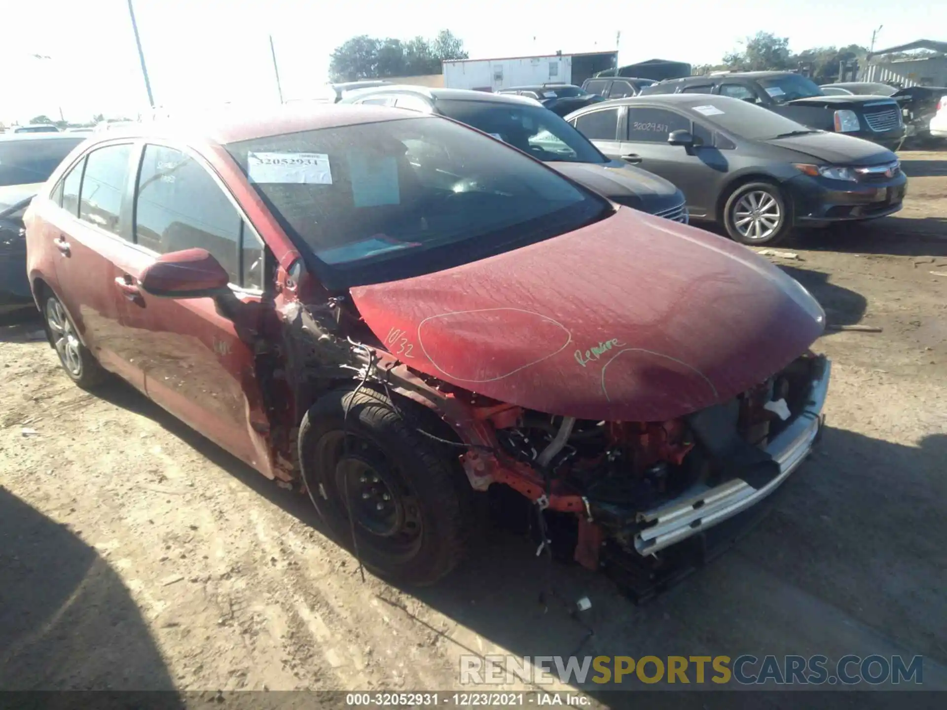 1 Photograph of a damaged car 5YFEPMAE5MP195043 TOYOTA COROLLA 2021