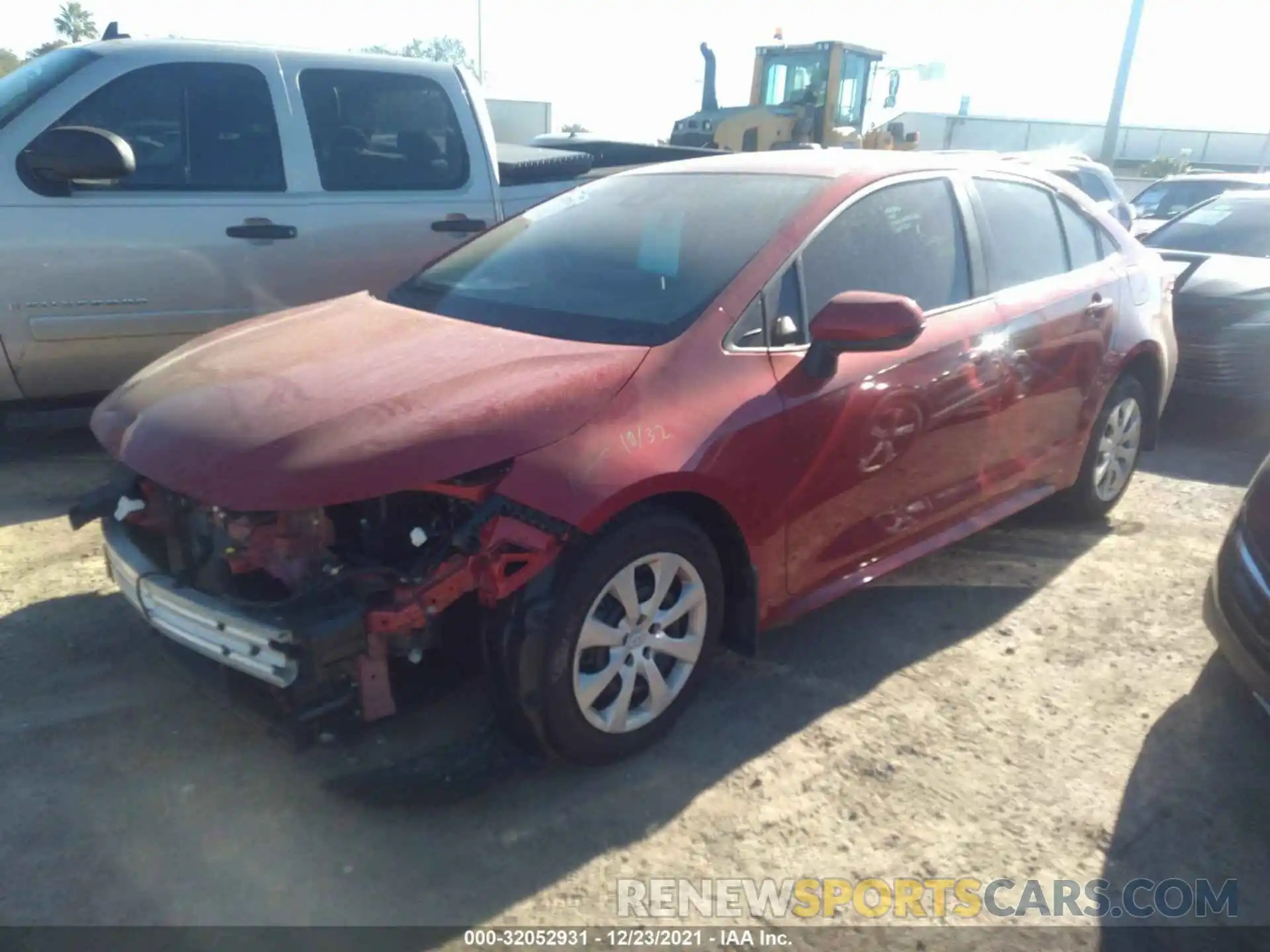 2 Photograph of a damaged car 5YFEPMAE5MP195043 TOYOTA COROLLA 2021