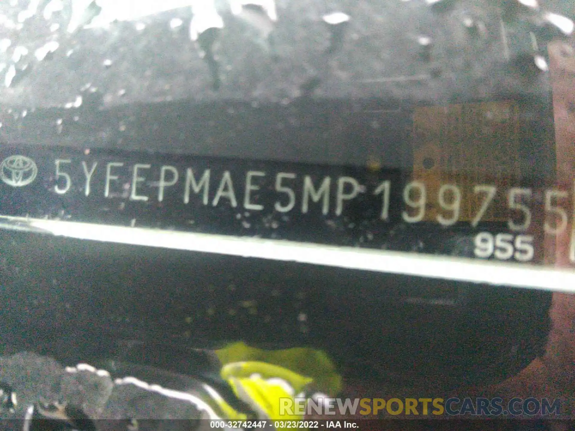 9 Фотография поврежденного автомобиля 5YFEPMAE5MP199755 TOYOTA COROLLA 2021