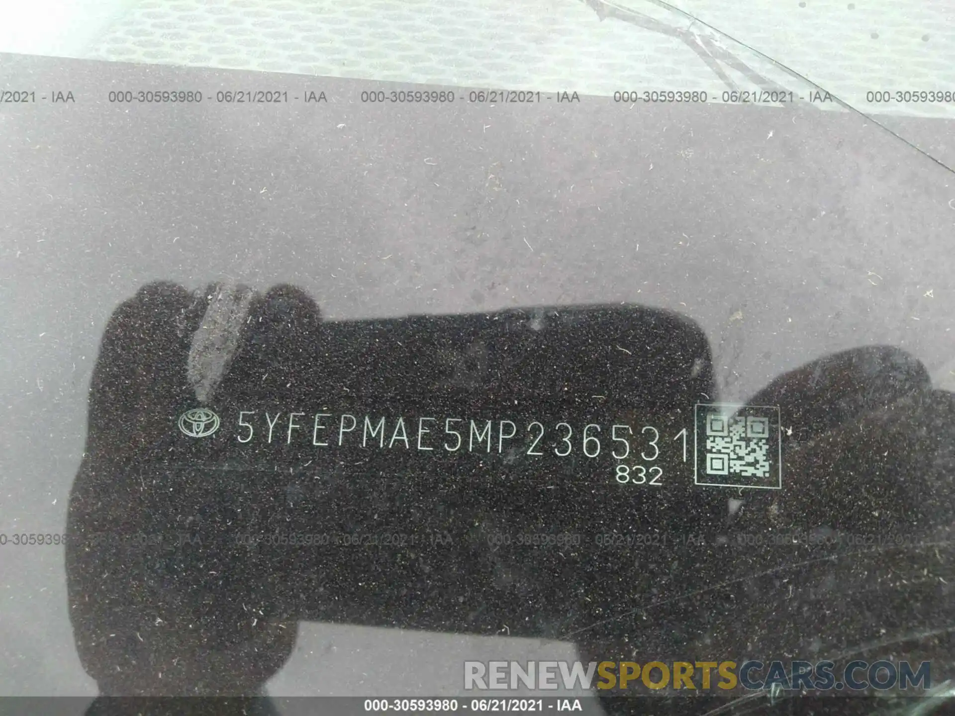 9 Photograph of a damaged car 5YFEPMAE5MP236531 TOYOTA COROLLA 2021