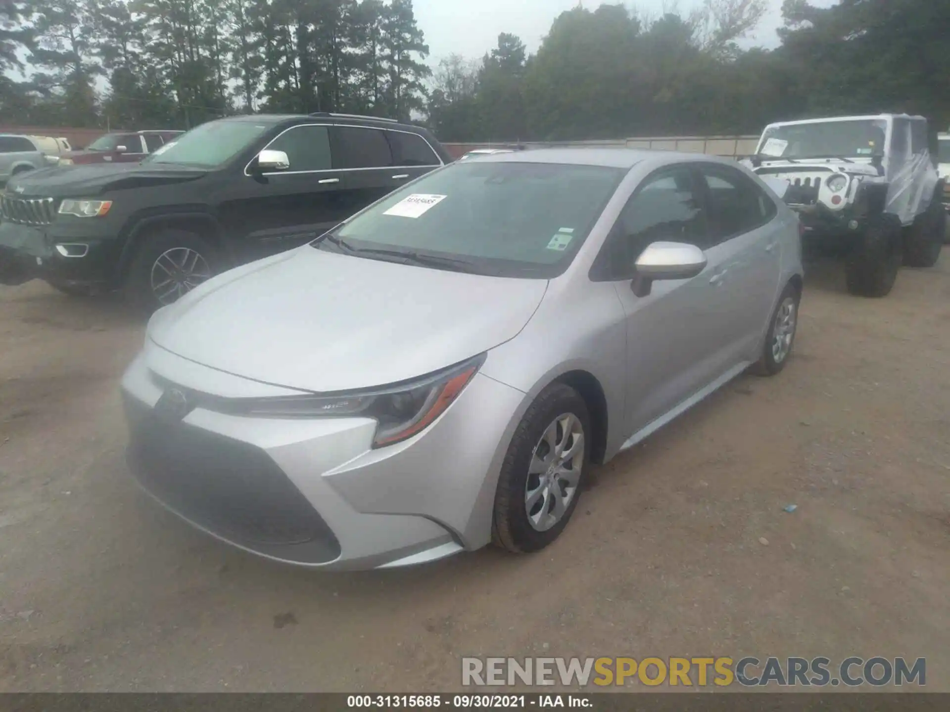 2 Photograph of a damaged car 5YFEPMAE5MP255760 TOYOTA COROLLA 2021