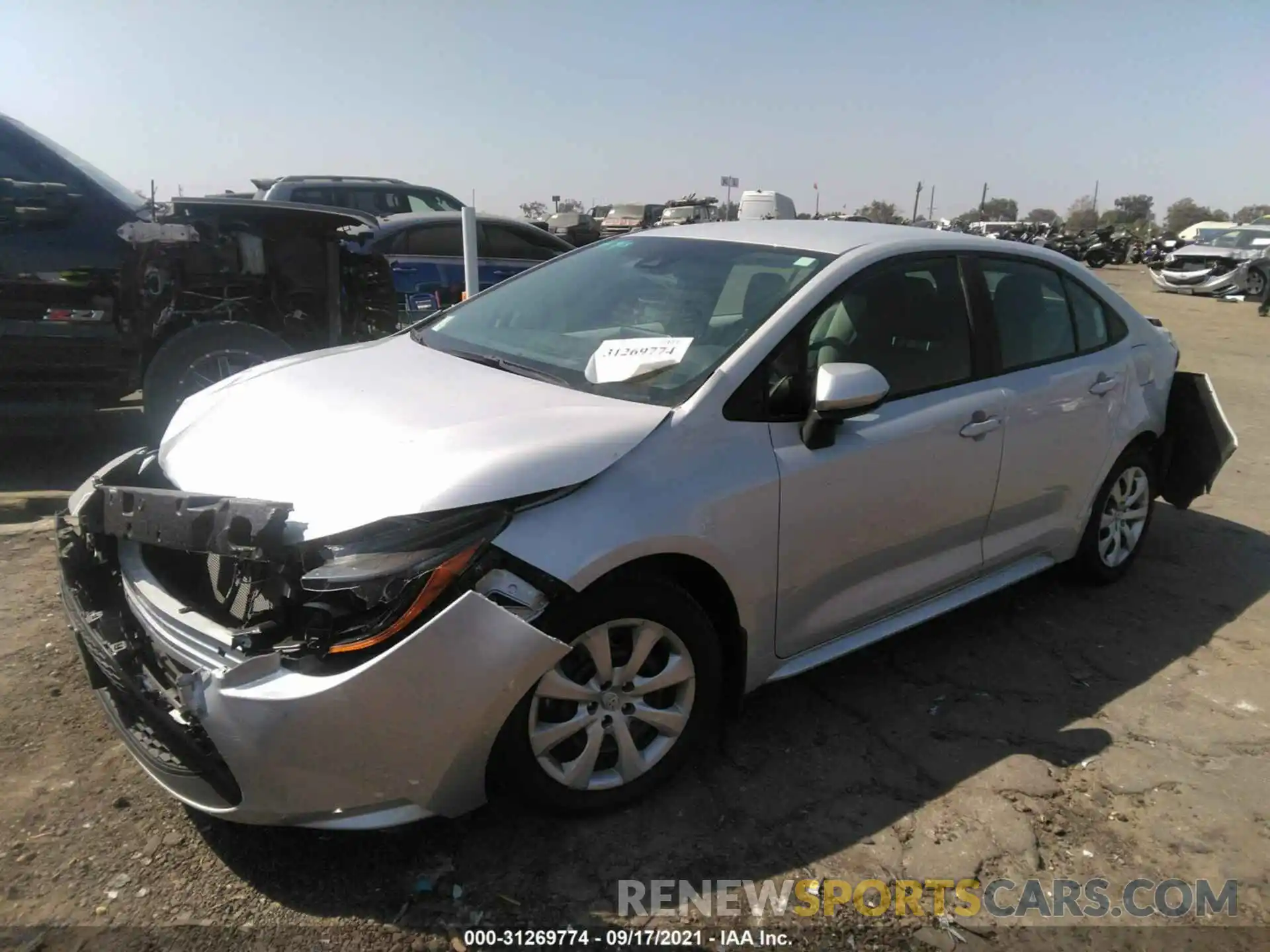 2 Photograph of a damaged car 5YFEPMAE6MP148202 TOYOTA COROLLA 2021