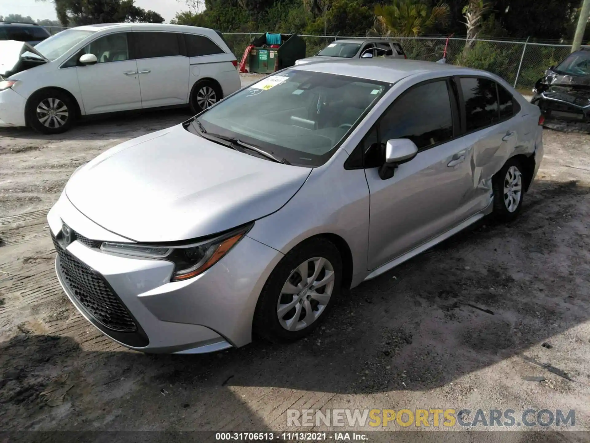 2 Photograph of a damaged car 5YFEPMAE6MP148779 TOYOTA COROLLA 2021