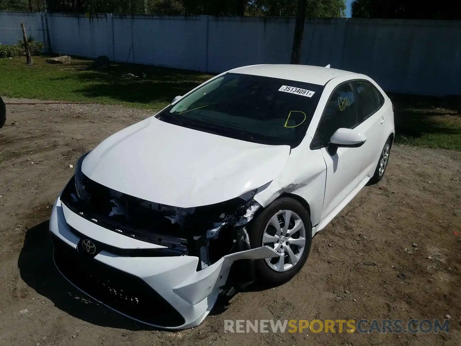 2 Photograph of a damaged car 5YFEPMAE6MP154050 TOYOTA COROLLA 2021