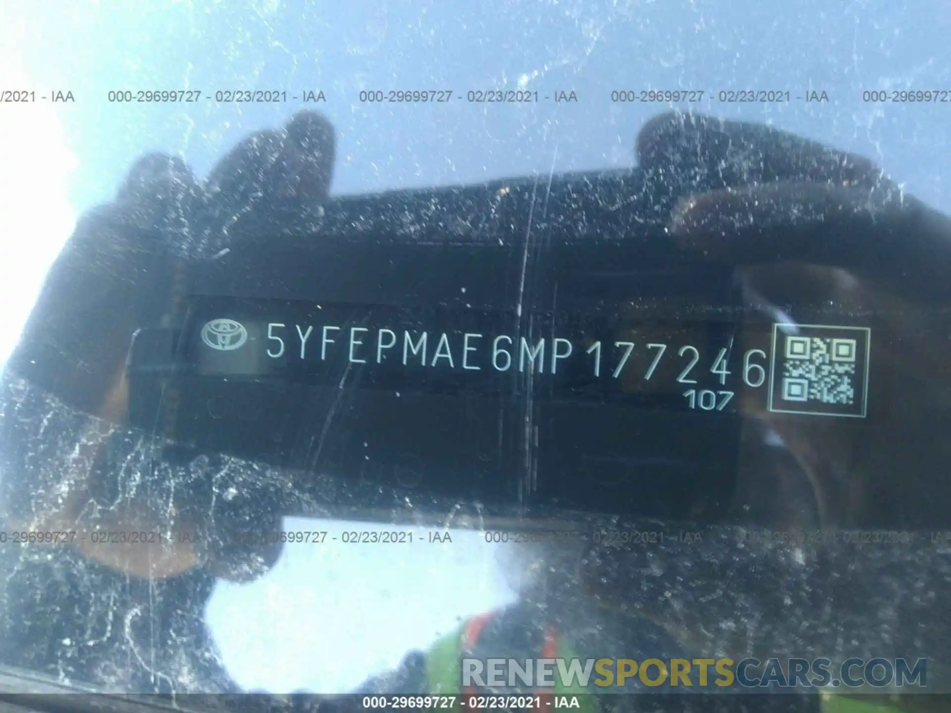 9 Фотография поврежденного автомобиля 5YFEPMAE6MP177246 TOYOTA COROLLA 2021