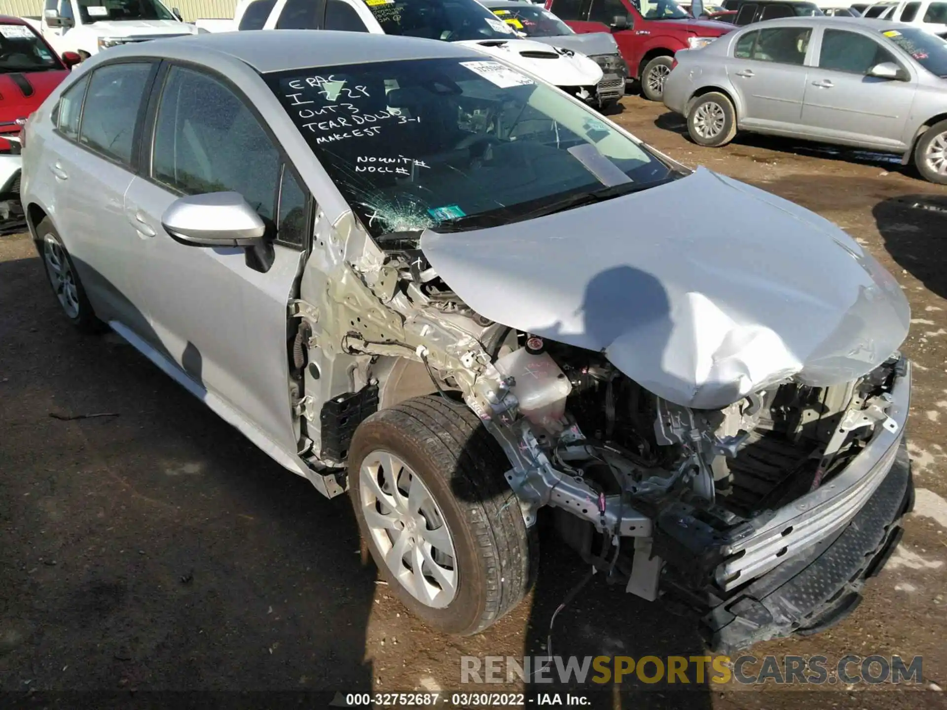 1 Photograph of a damaged car 5YFEPMAE6MP182074 TOYOTA COROLLA 2021