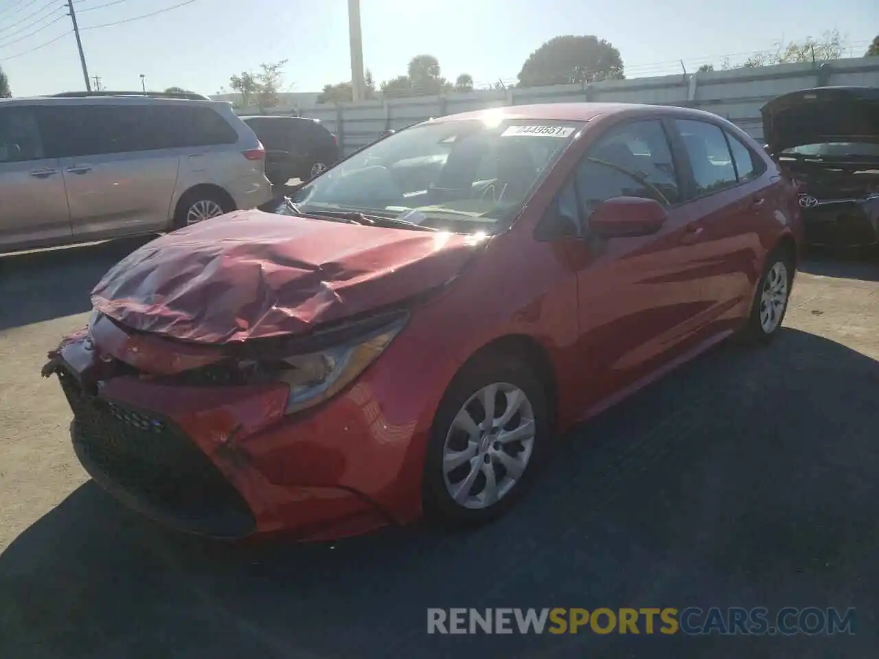 2 Photograph of a damaged car 5YFEPMAE6MP190658 TOYOTA COROLLA 2021