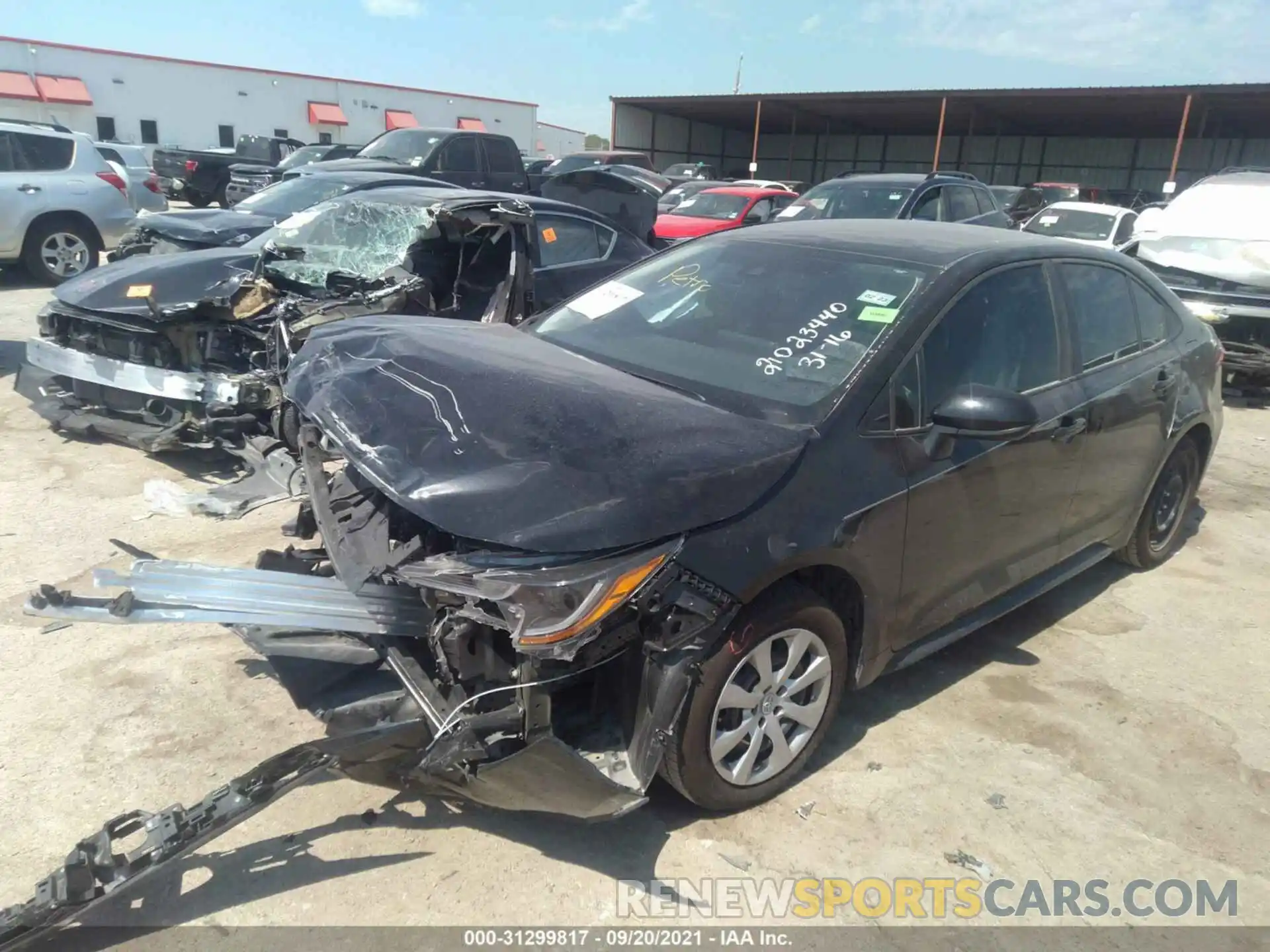 2 Photograph of a damaged car 5YFEPMAE6MP194774 TOYOTA COROLLA 2021