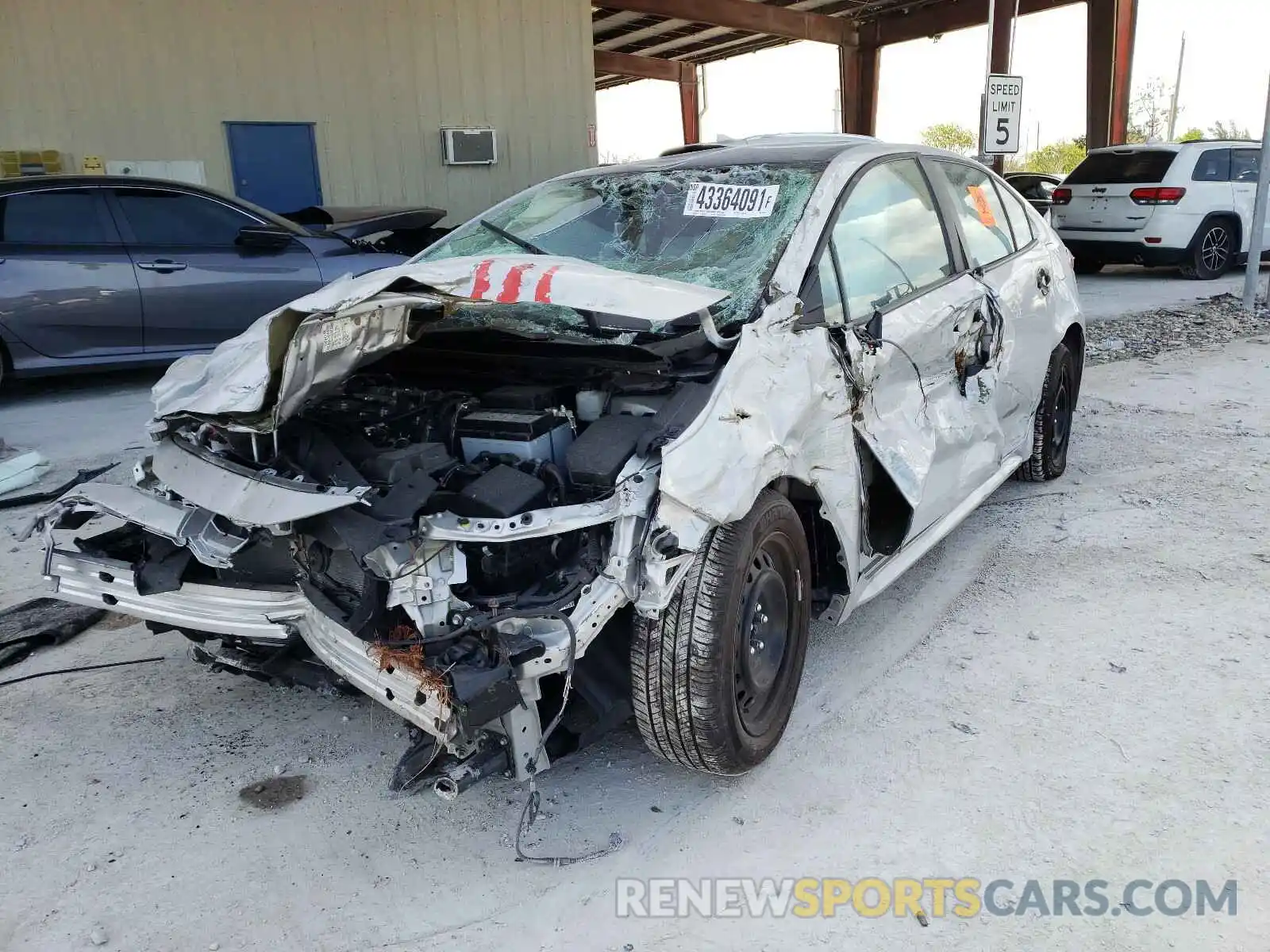 2 Photograph of a damaged car 5YFEPMAE6MP194922 TOYOTA COROLLA 2021