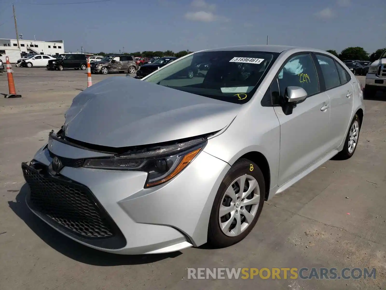 2 Photograph of a damaged car 5YFEPMAE6MP196444 TOYOTA COROLLA 2021