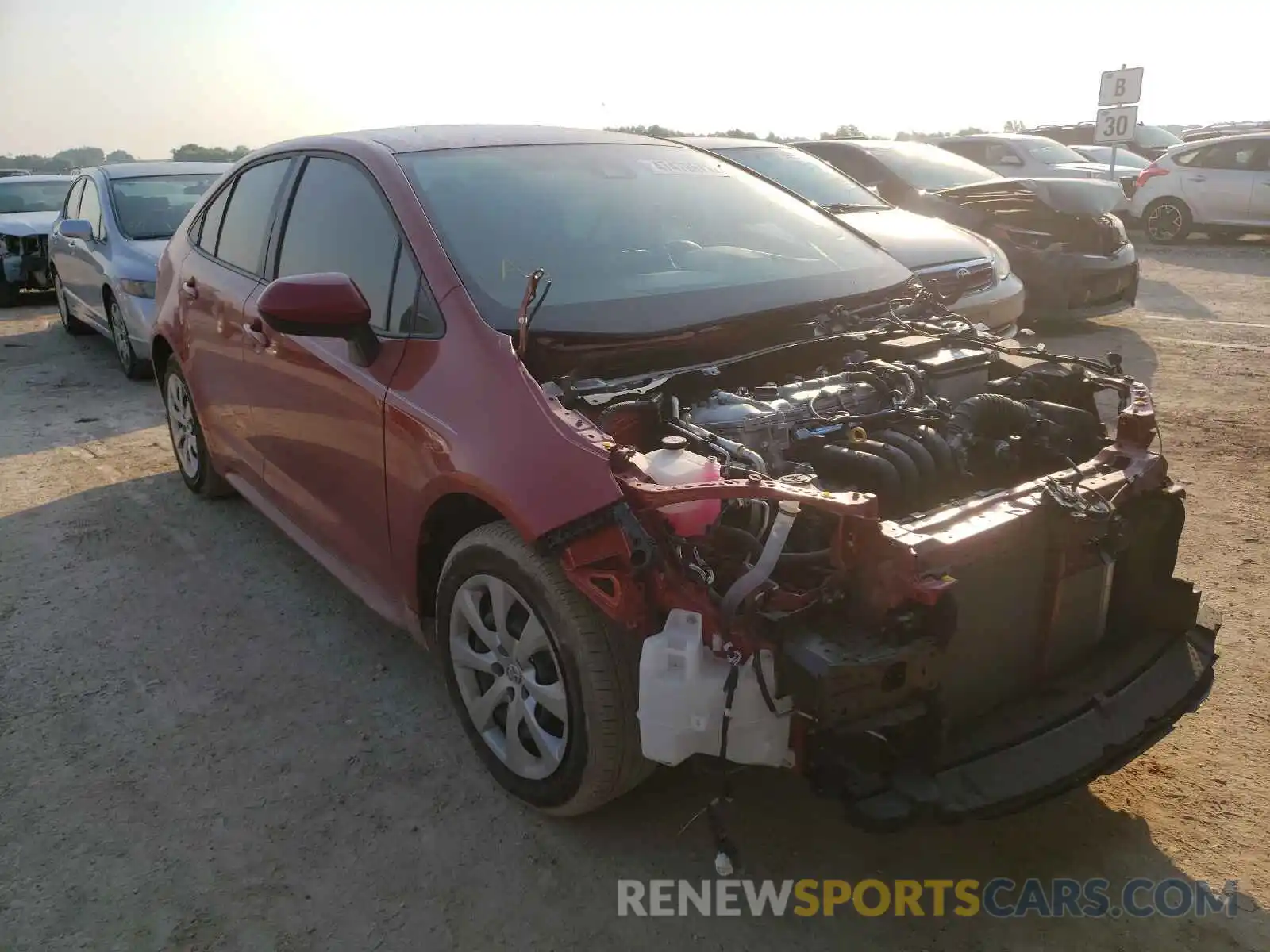 1 Photograph of a damaged car 5YFEPMAE6MP196895 TOYOTA COROLLA 2021