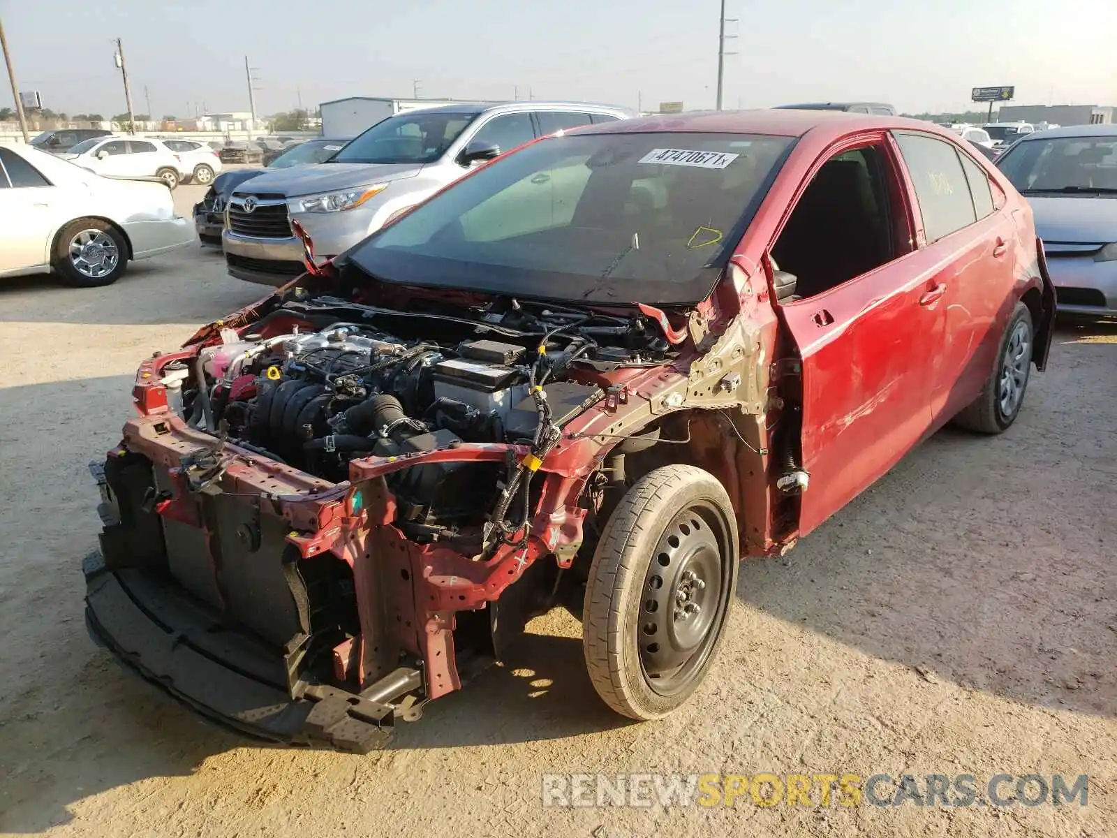 2 Photograph of a damaged car 5YFEPMAE6MP196895 TOYOTA COROLLA 2021