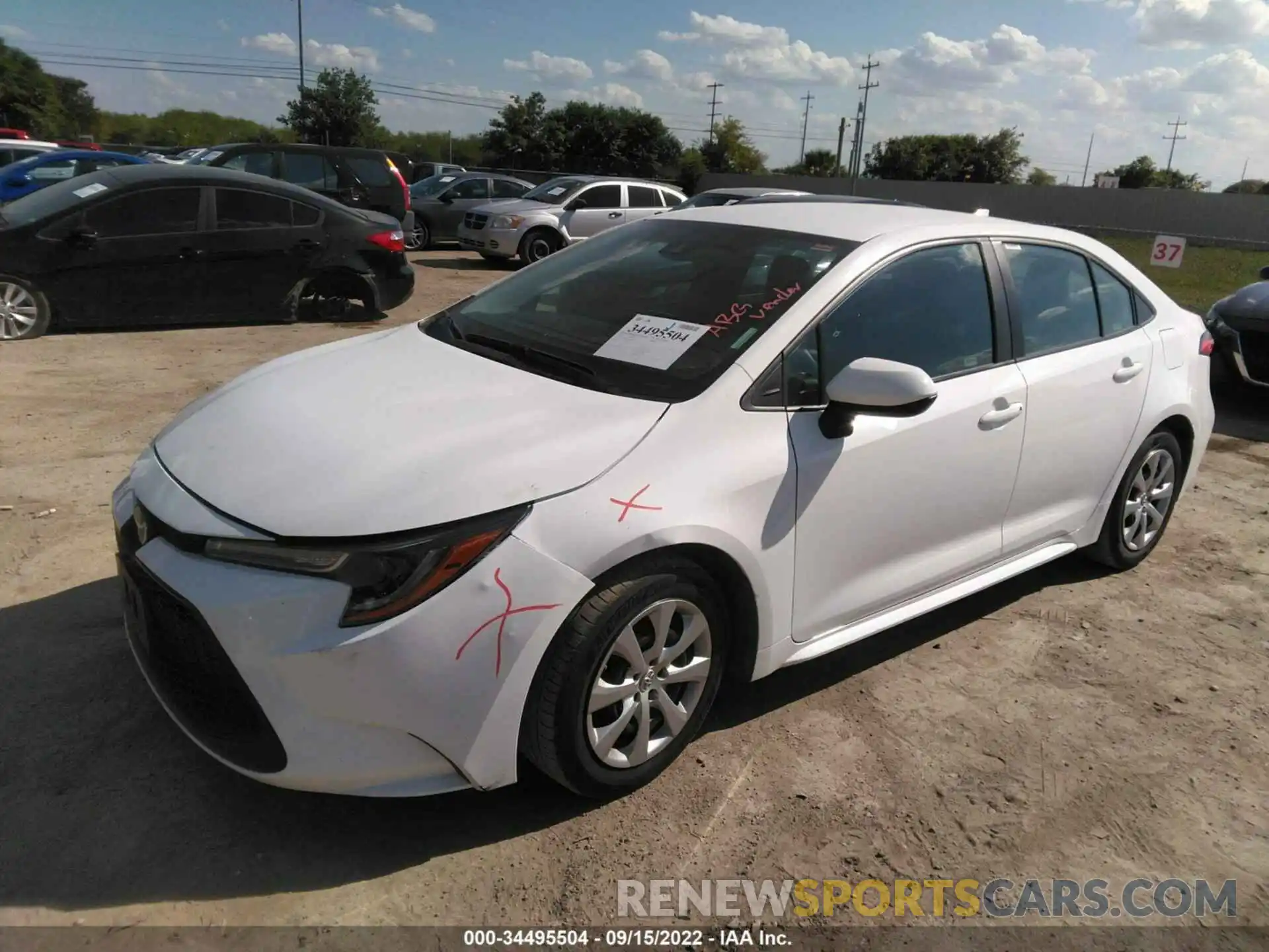 2 Photograph of a damaged car 5YFEPMAE6MP222377 TOYOTA COROLLA 2021