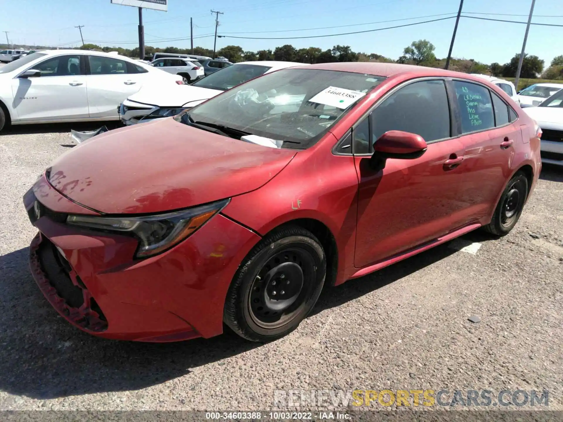 2 Photograph of a damaged car 5YFEPMAE6MP252575 TOYOTA COROLLA 2021