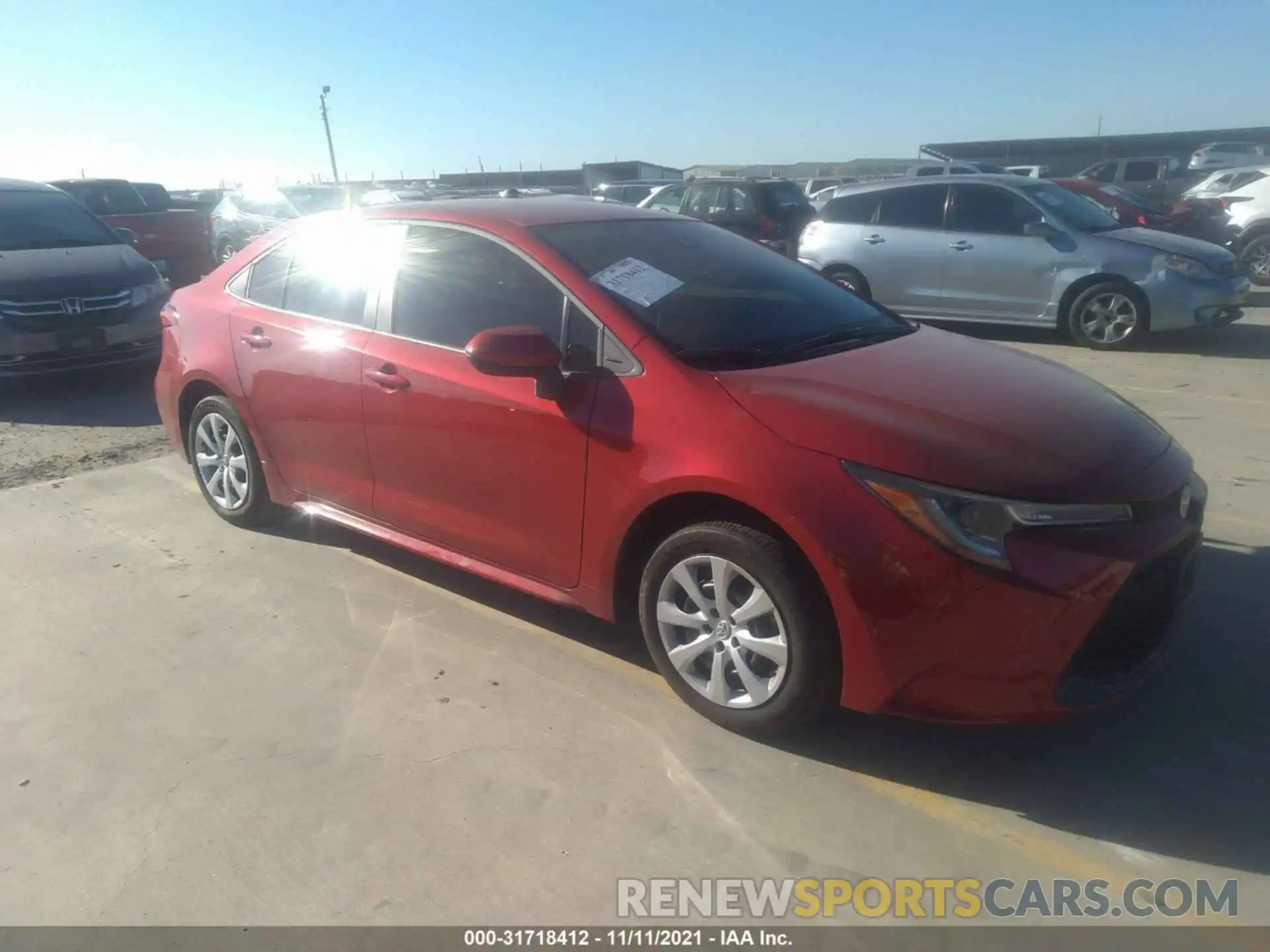 1 Photograph of a damaged car 5YFEPMAE6MP256626 TOYOTA COROLLA 2021