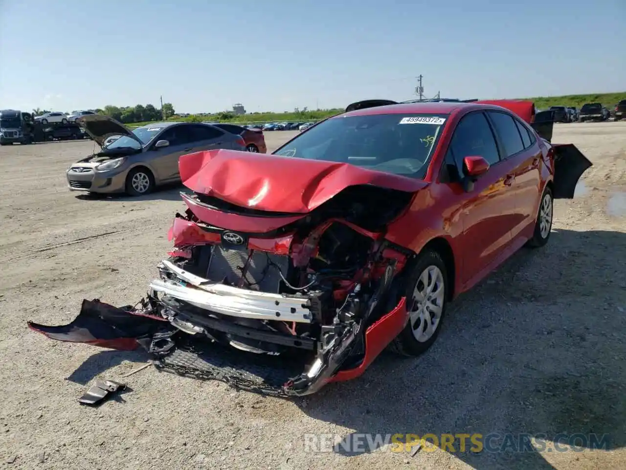 2 Photograph of a damaged car 5YFEPMAE6MP262202 TOYOTA COROLLA 2021