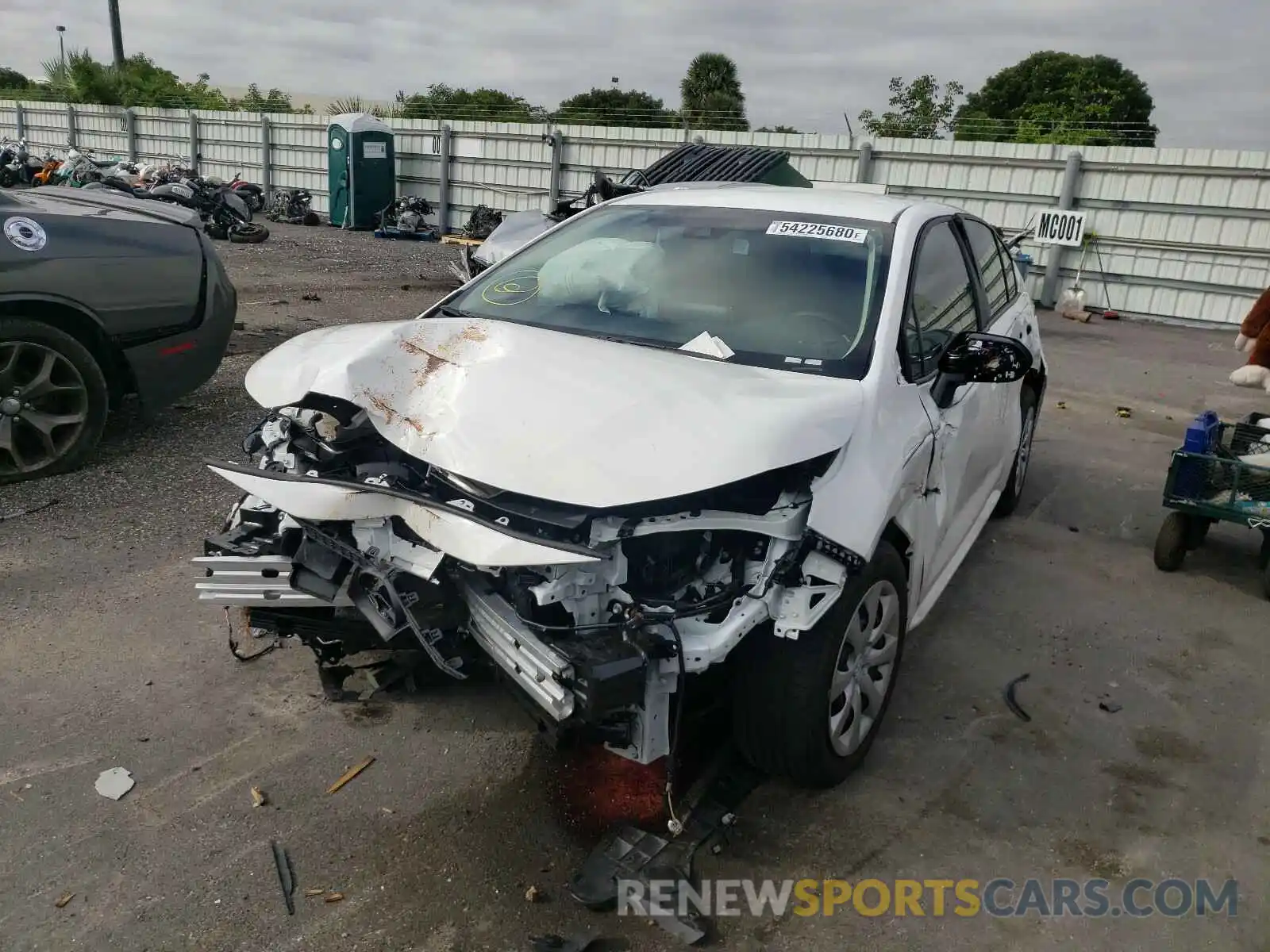 2 Photograph of a damaged car 5YFEPMAE7MP151920 TOYOTA COROLLA 2021