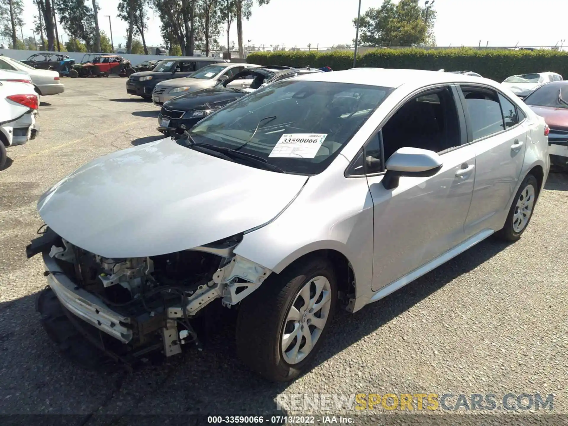 2 Photograph of a damaged car 5YFEPMAE7MP162268 TOYOTA COROLLA 2021