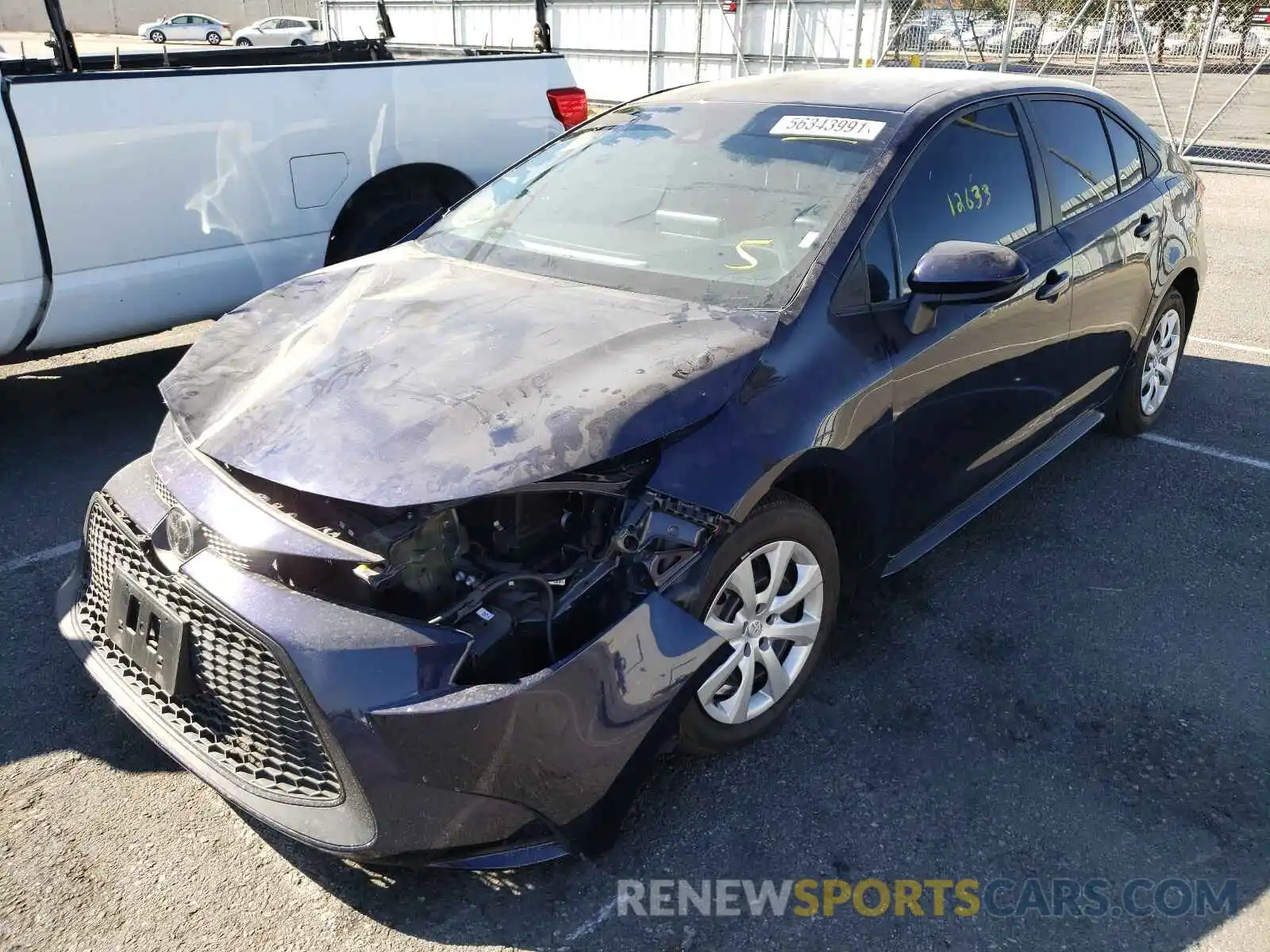 2 Photograph of a damaged car 5YFEPMAE7MP162593 TOYOTA COROLLA 2021