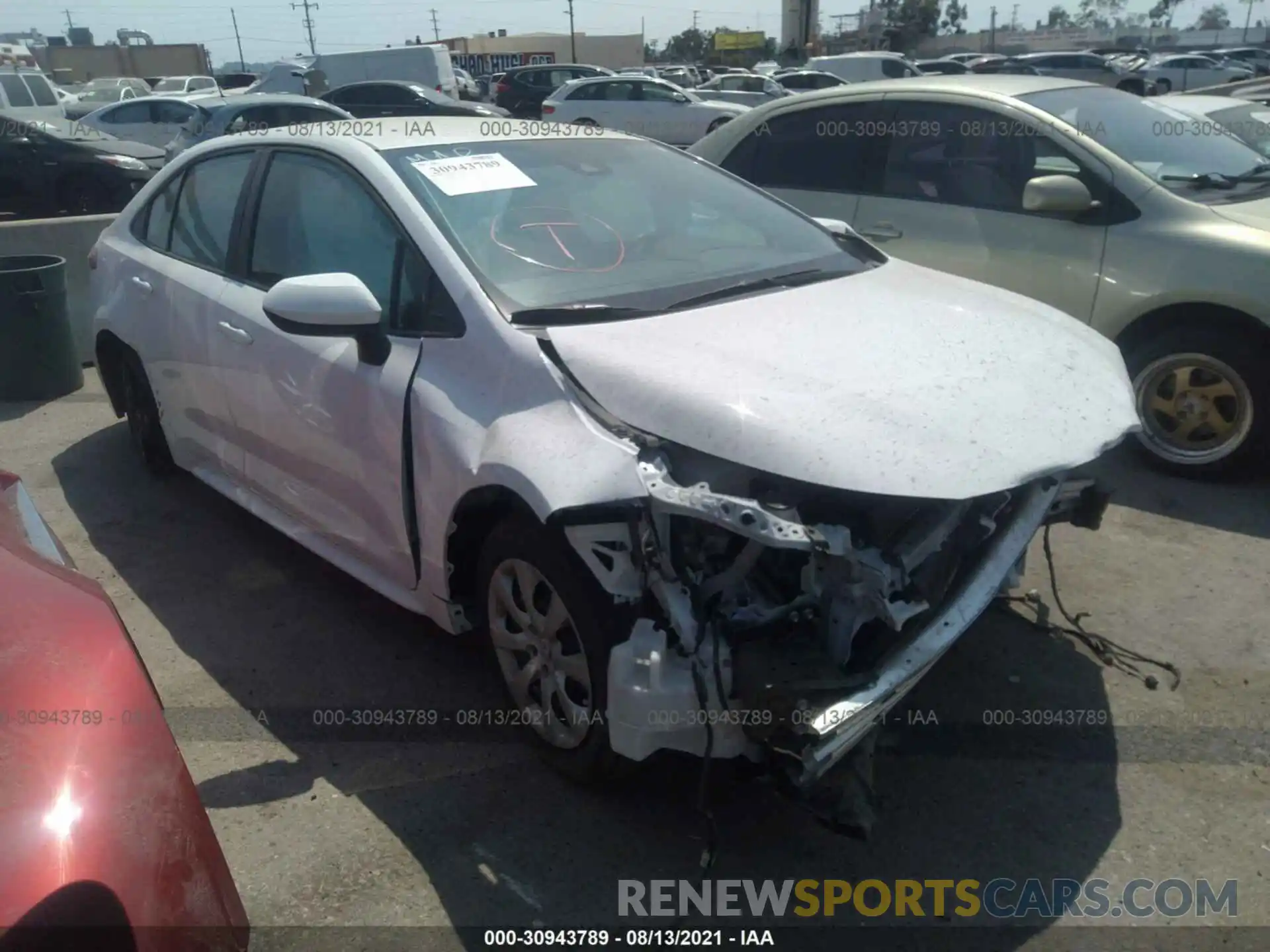 1 Photograph of a damaged car 5YFEPMAE7MP177577 TOYOTA COROLLA 2021