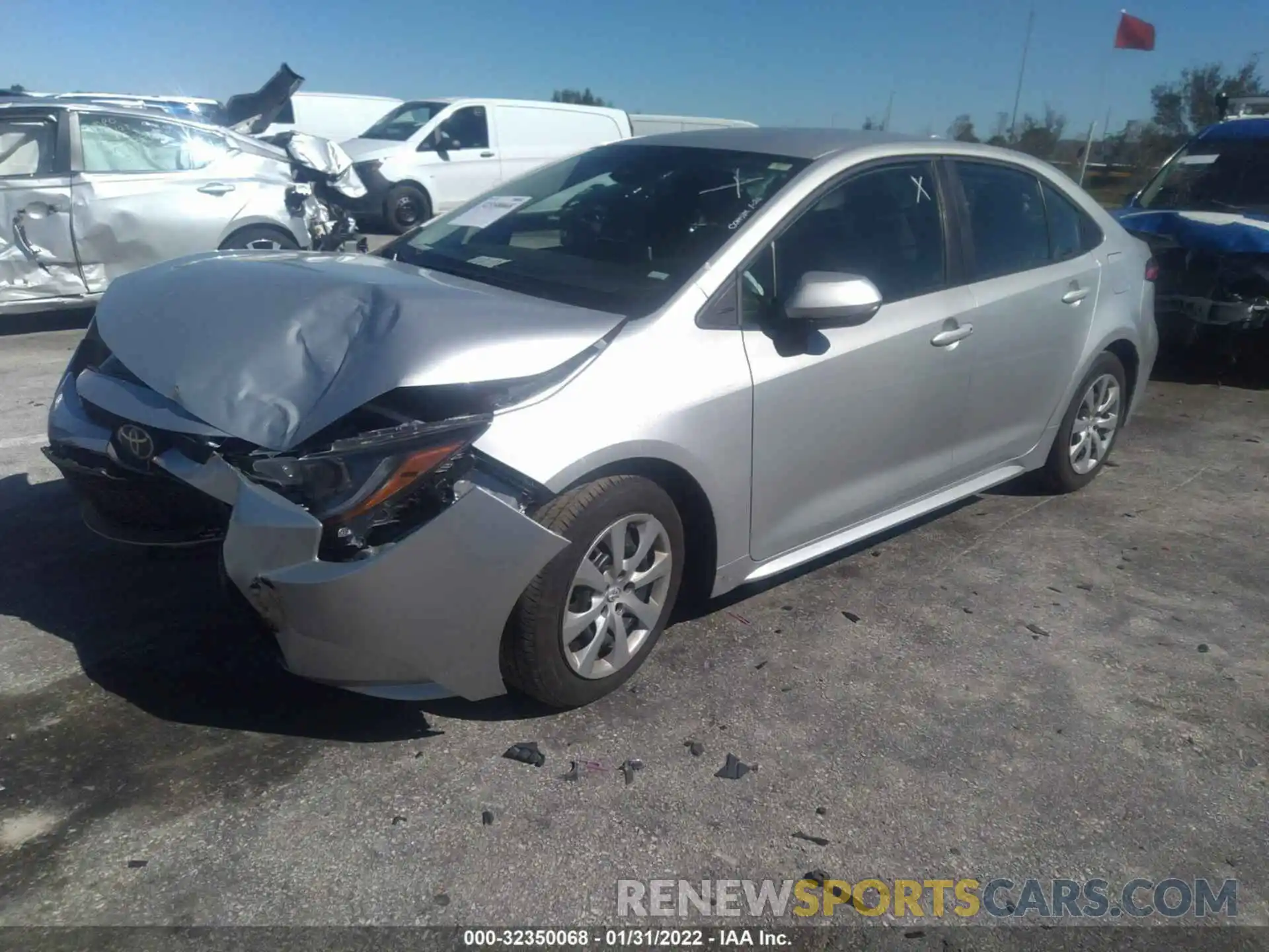 2 Photograph of a damaged car 5YFEPMAE7MP181824 TOYOTA COROLLA 2021