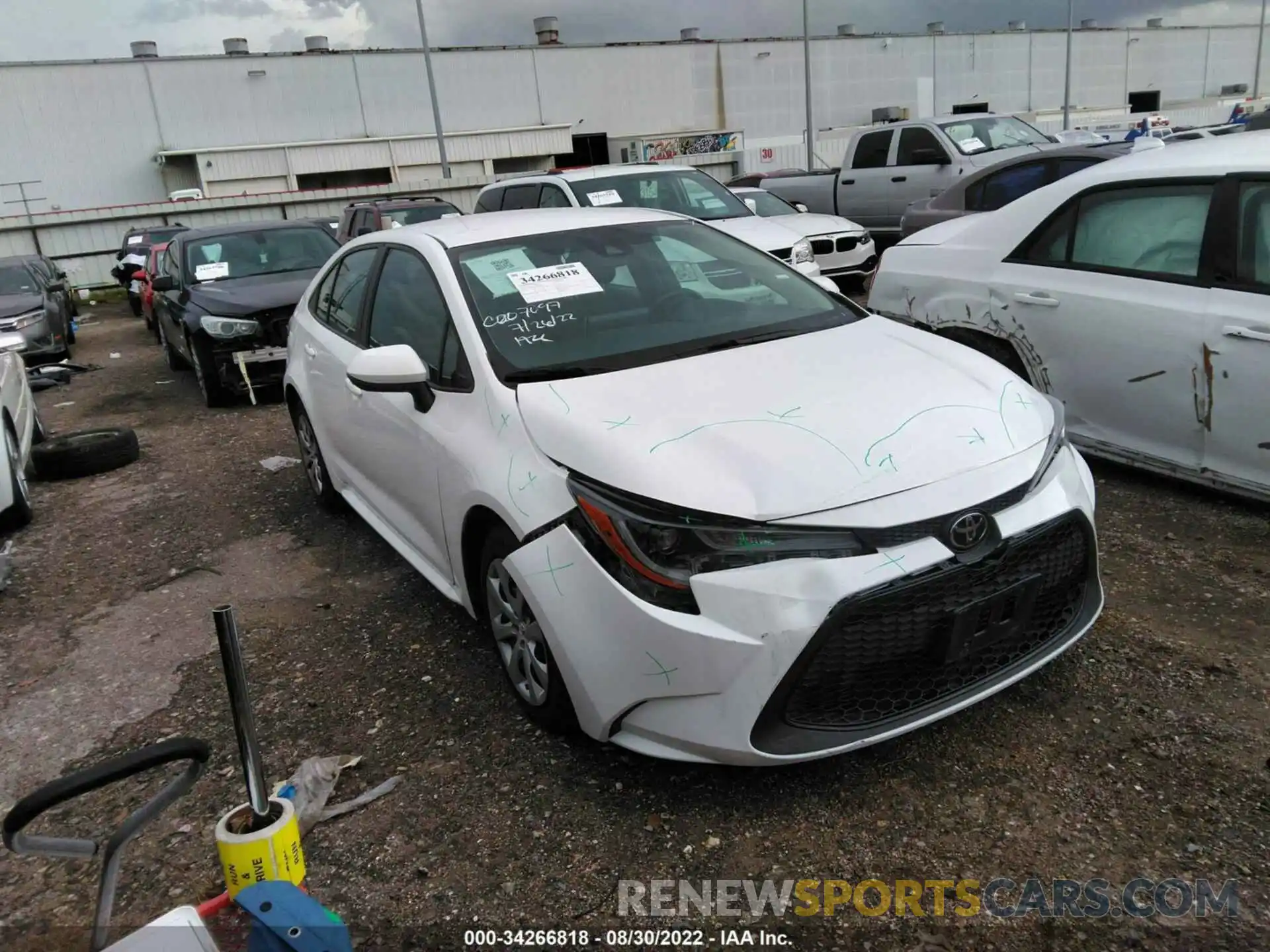 1 Photograph of a damaged car 5YFEPMAE7MP186182 TOYOTA COROLLA 2021