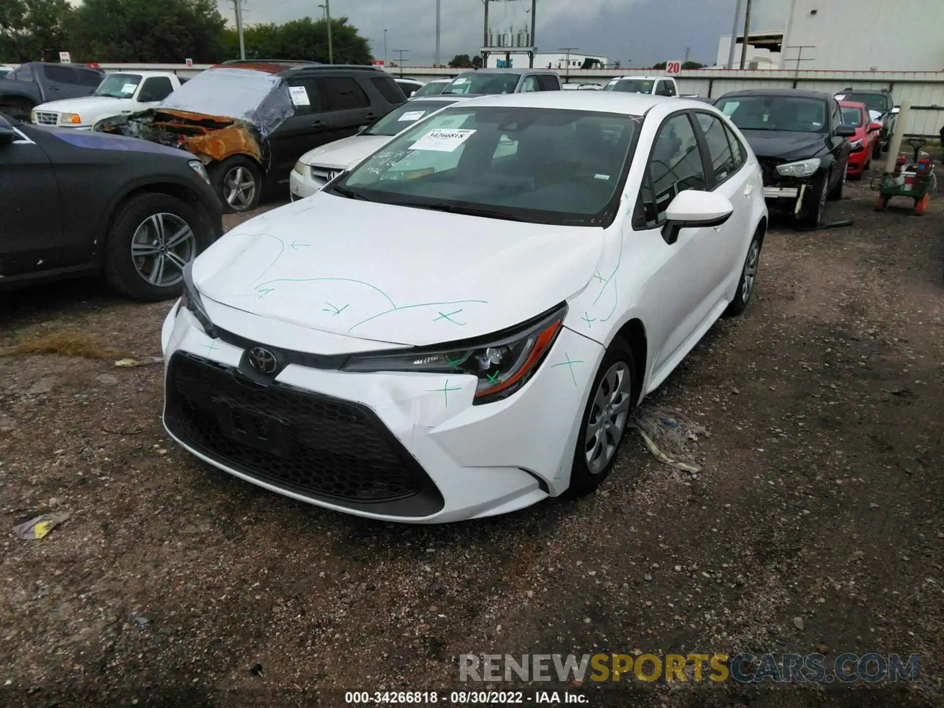 2 Photograph of a damaged car 5YFEPMAE7MP186182 TOYOTA COROLLA 2021