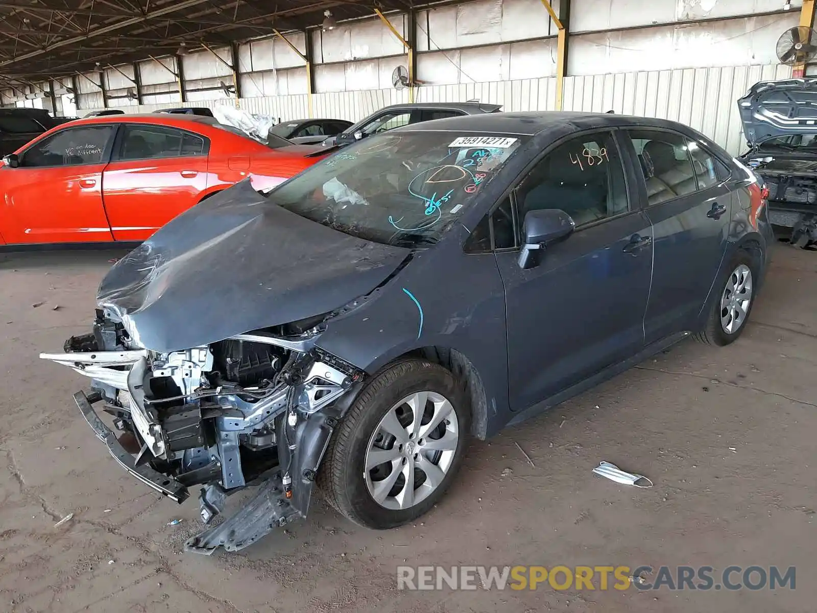 2 Photograph of a damaged car 5YFEPMAE7MP186814 TOYOTA COROLLA 2021