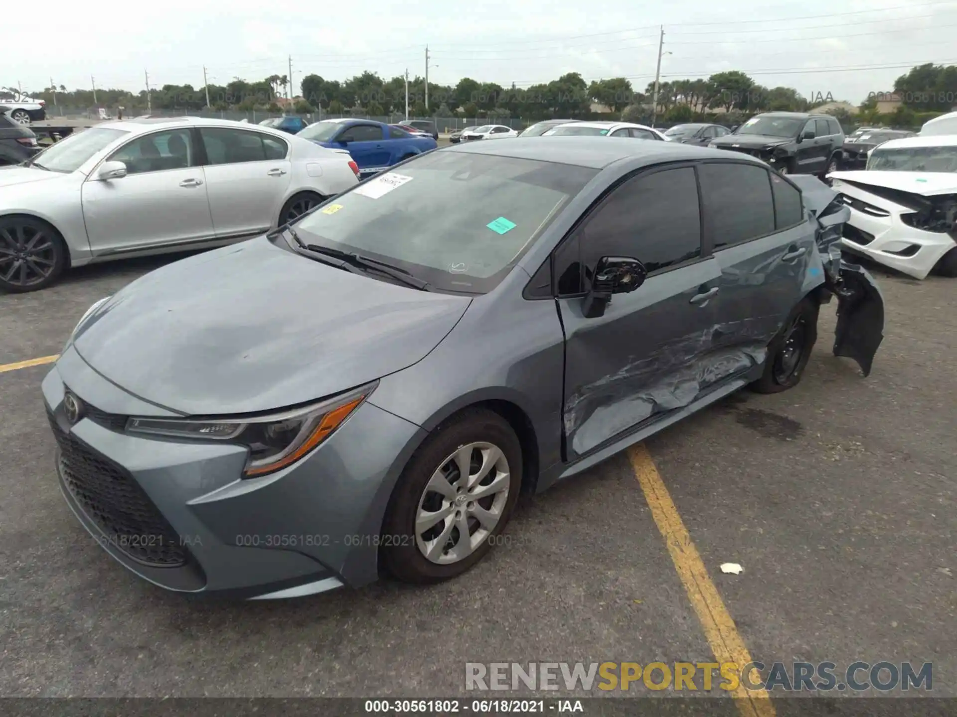 2 Photograph of a damaged car 5YFEPMAE7MP195903 TOYOTA COROLLA 2021