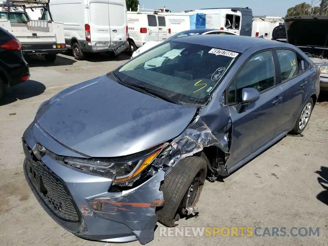 2 Photograph of a damaged car 5YFEPMAE7MP207564 TOYOTA COROLLA 2021