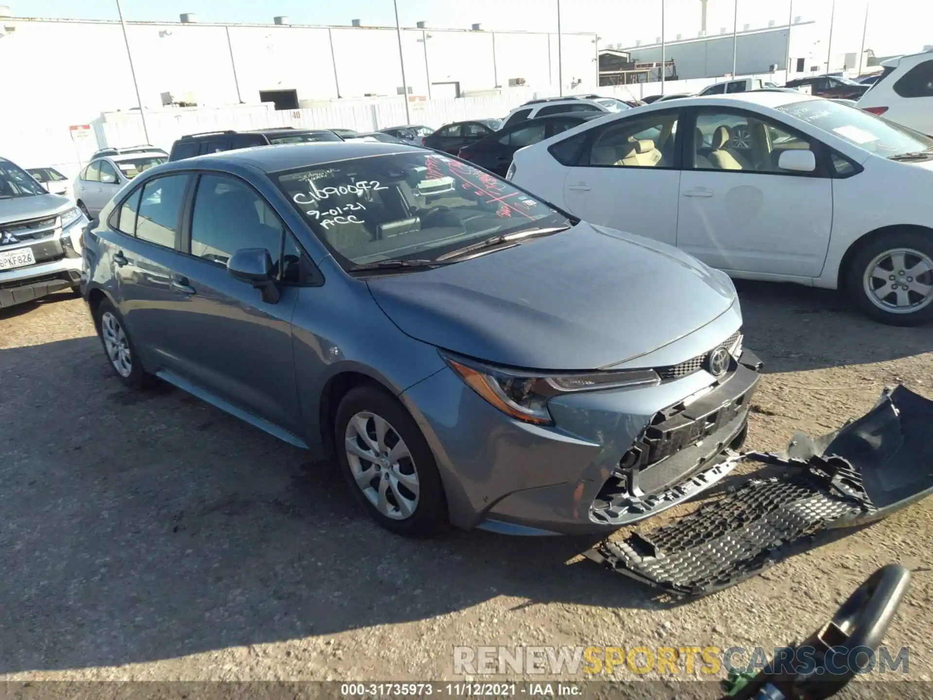 1 Photograph of a damaged car 5YFEPMAE7MP218015 TOYOTA COROLLA 2021