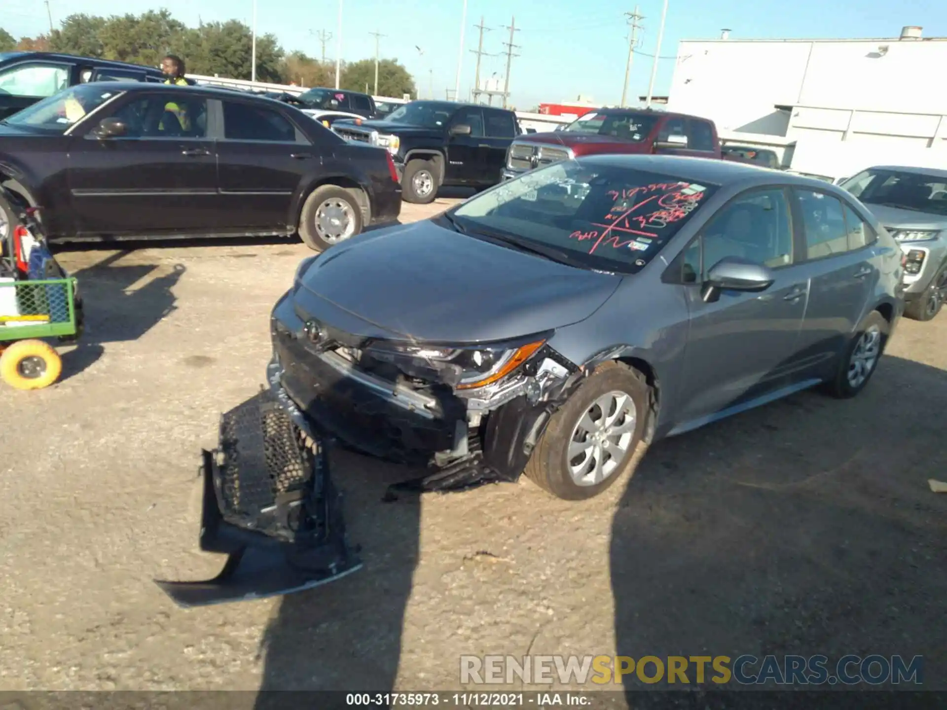 2 Photograph of a damaged car 5YFEPMAE7MP218015 TOYOTA COROLLA 2021