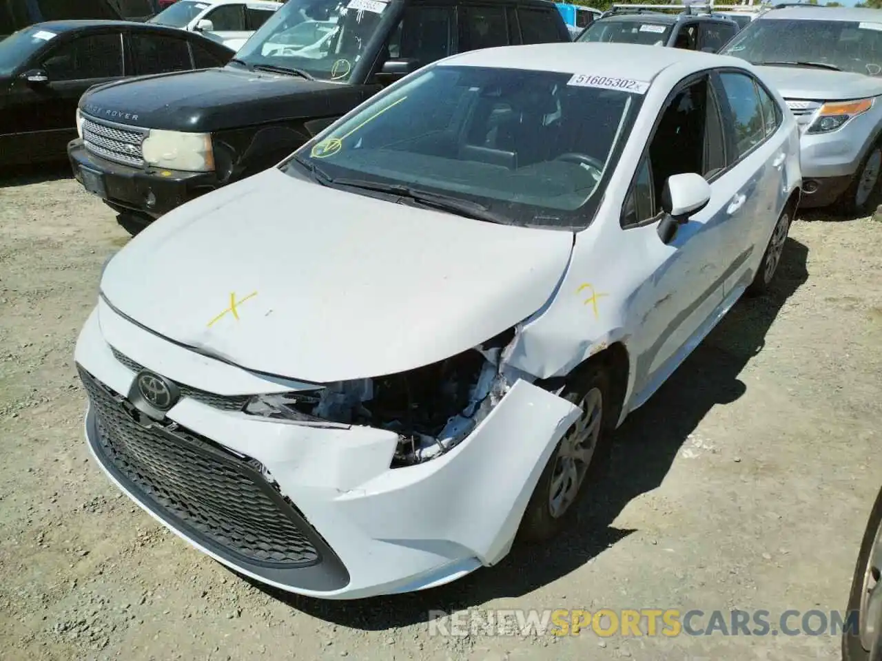 2 Photograph of a damaged car 5YFEPMAE7MP239561 TOYOTA COROLLA 2021