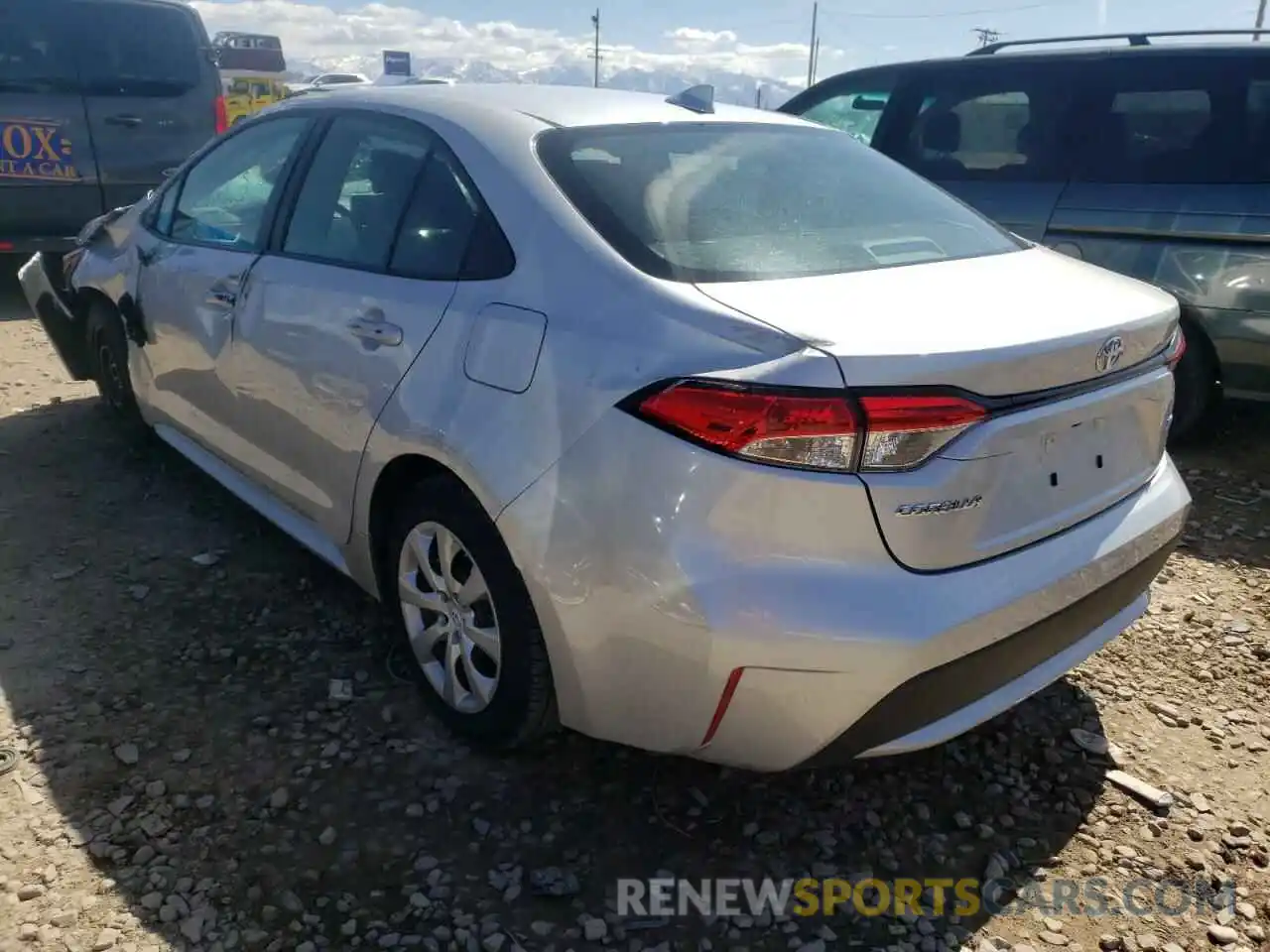 3 Photograph of a damaged car 5YFEPMAE7MP254111 TOYOTA COROLLA 2021