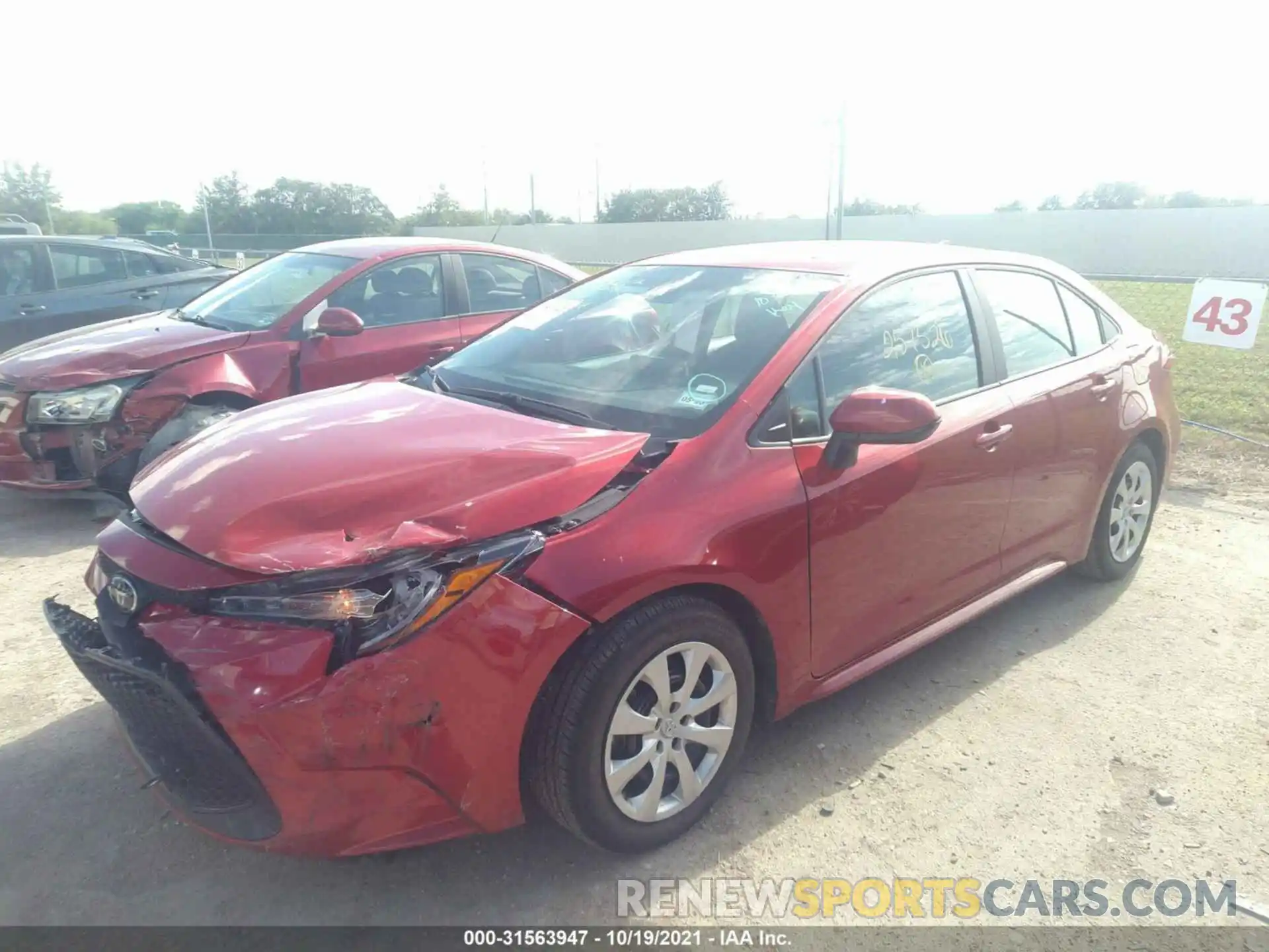 2 Photograph of a damaged car 5YFEPMAE7MP257526 TOYOTA COROLLA 2021