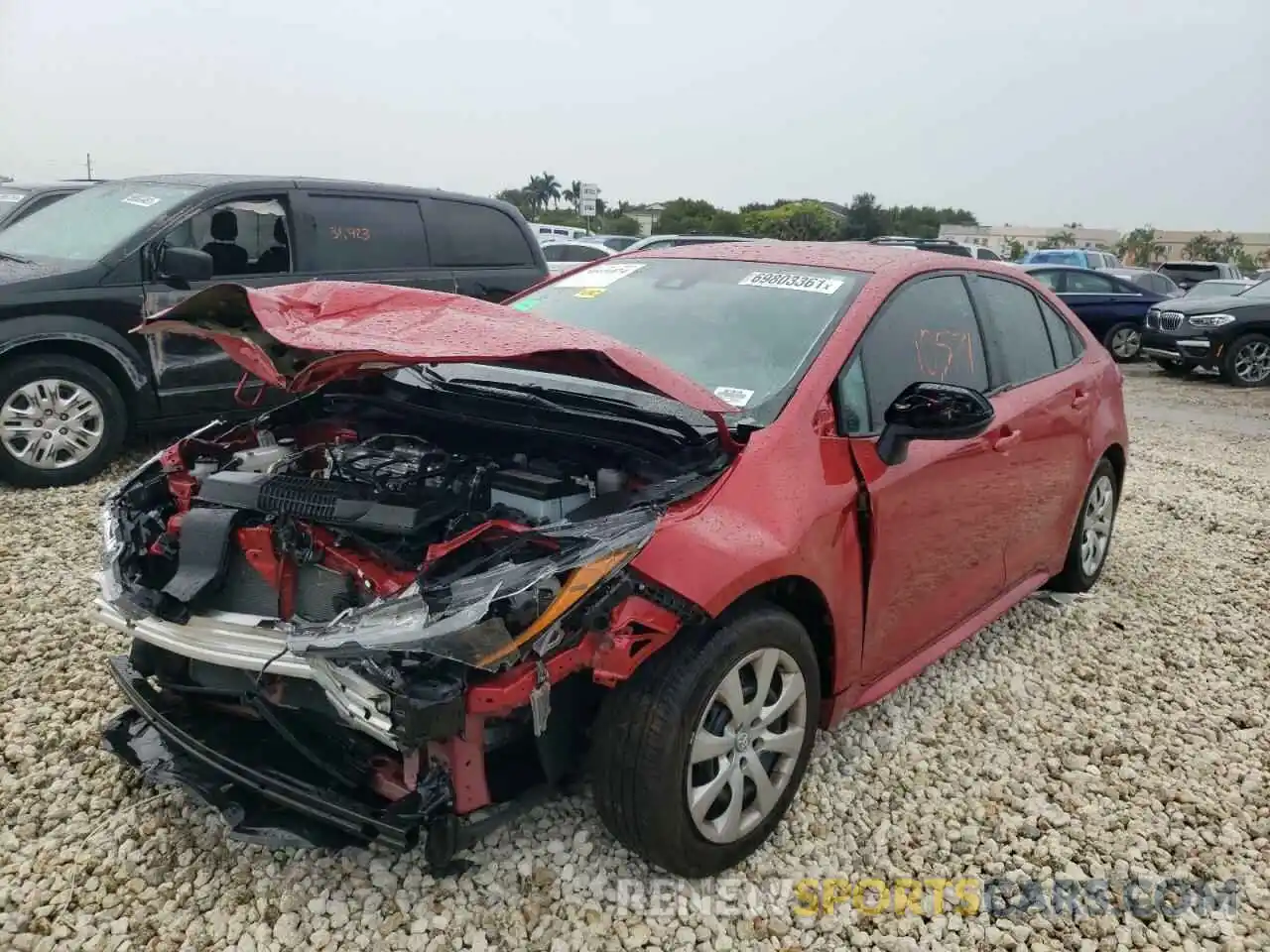 2 Photograph of a damaged car 5YFEPMAE7MP263410 TOYOTA COROLLA 2021