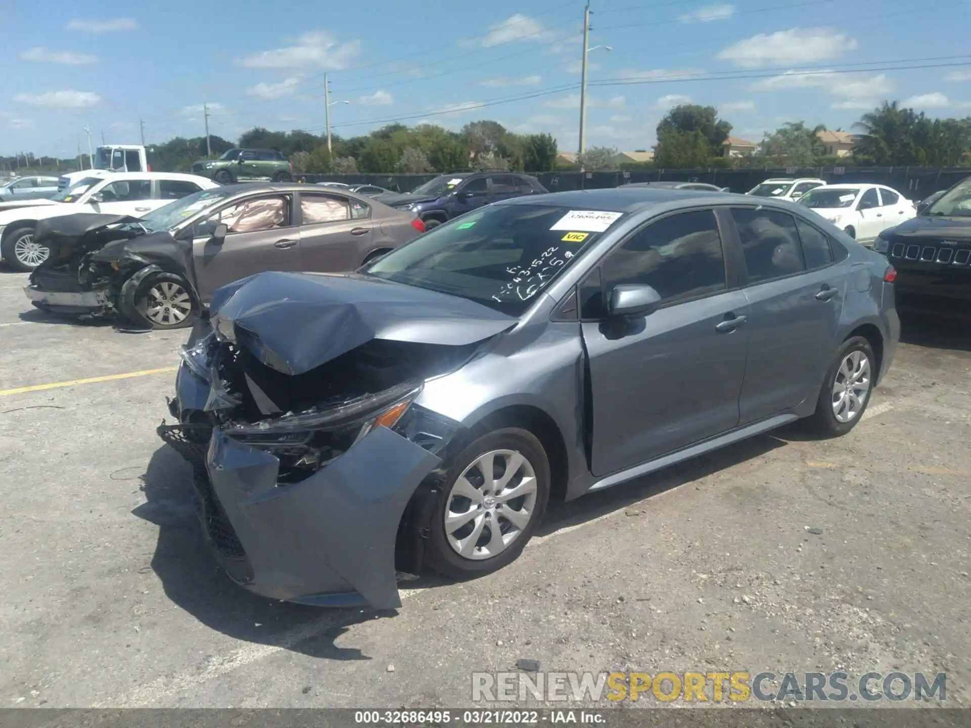 2 Photograph of a damaged car 5YFEPMAE8MP156205 TOYOTA COROLLA 2021