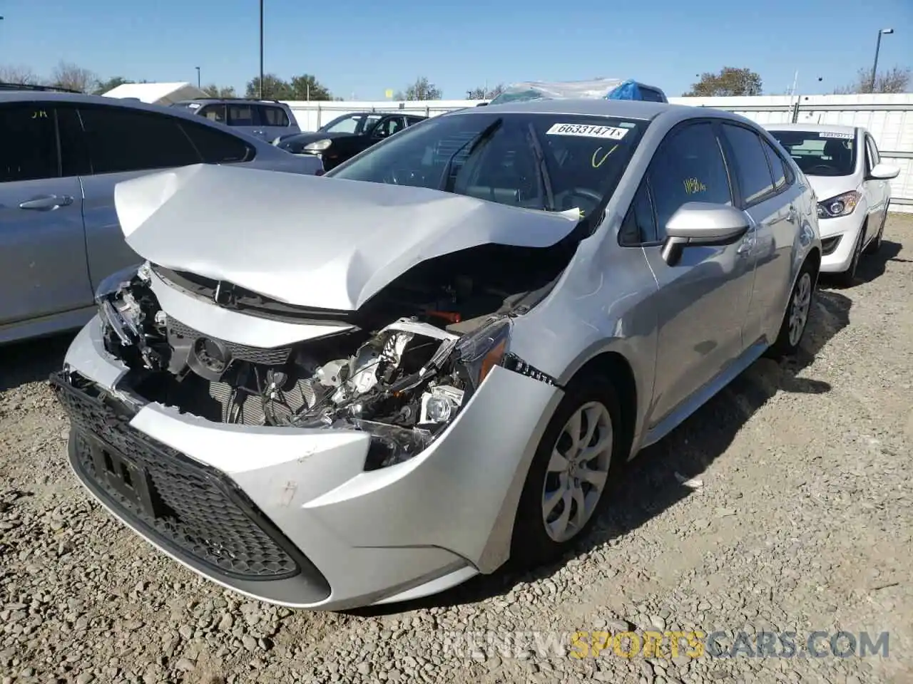 2 Photograph of a damaged car 5YFEPMAE8MP163333 TOYOTA COROLLA 2021